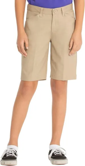 Real School Big Girls Flat Front Low Rise Short Khaki Brown 7