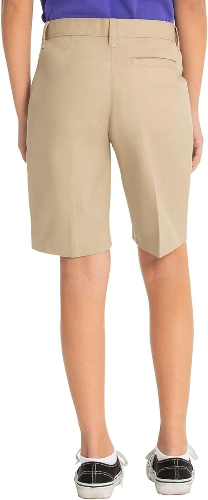 Real School Big Girls Flat Front Low Rise Short Khaki Brown 7