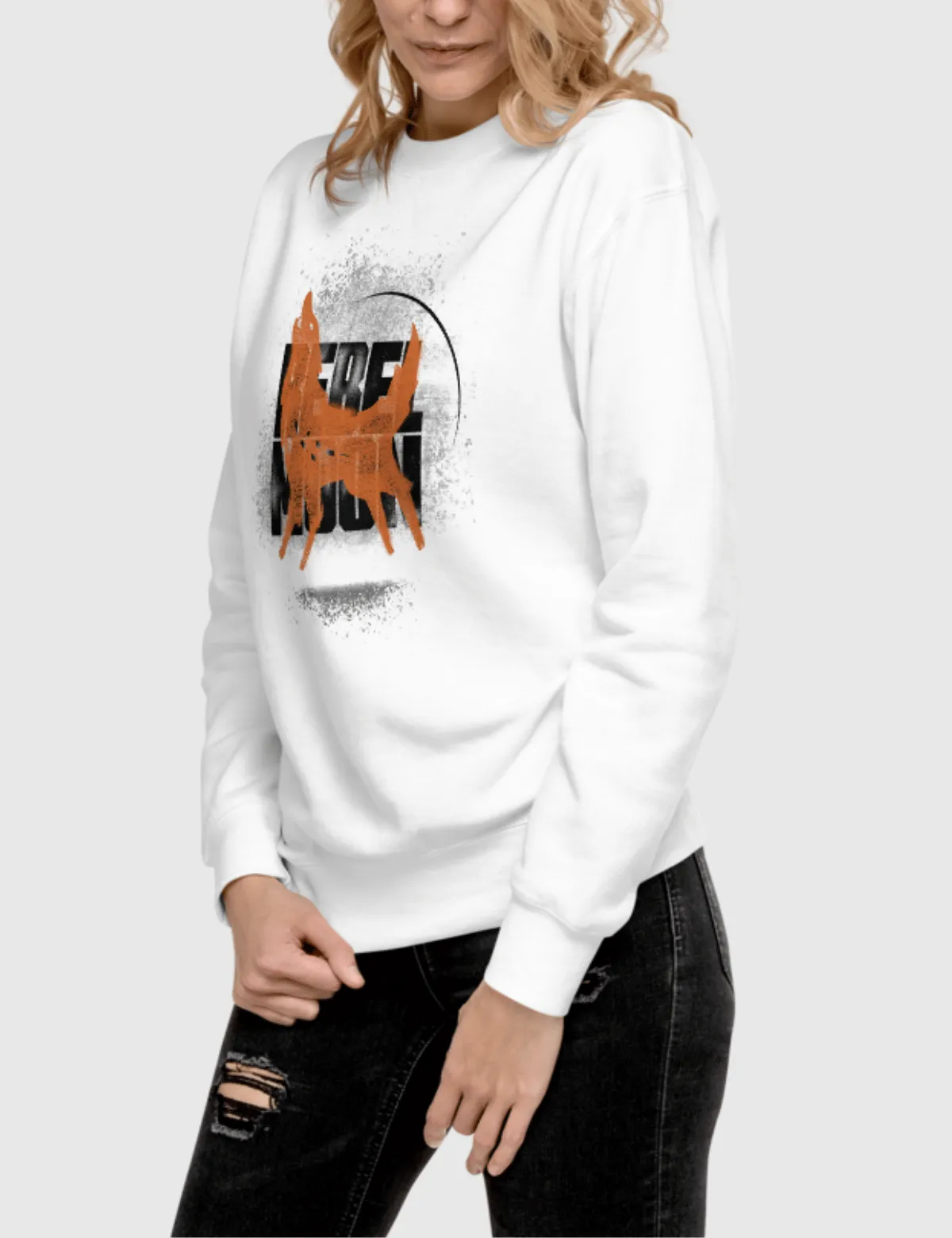 Rebel Moon Kora Logo Unisex Premium Sweatshirt [White]