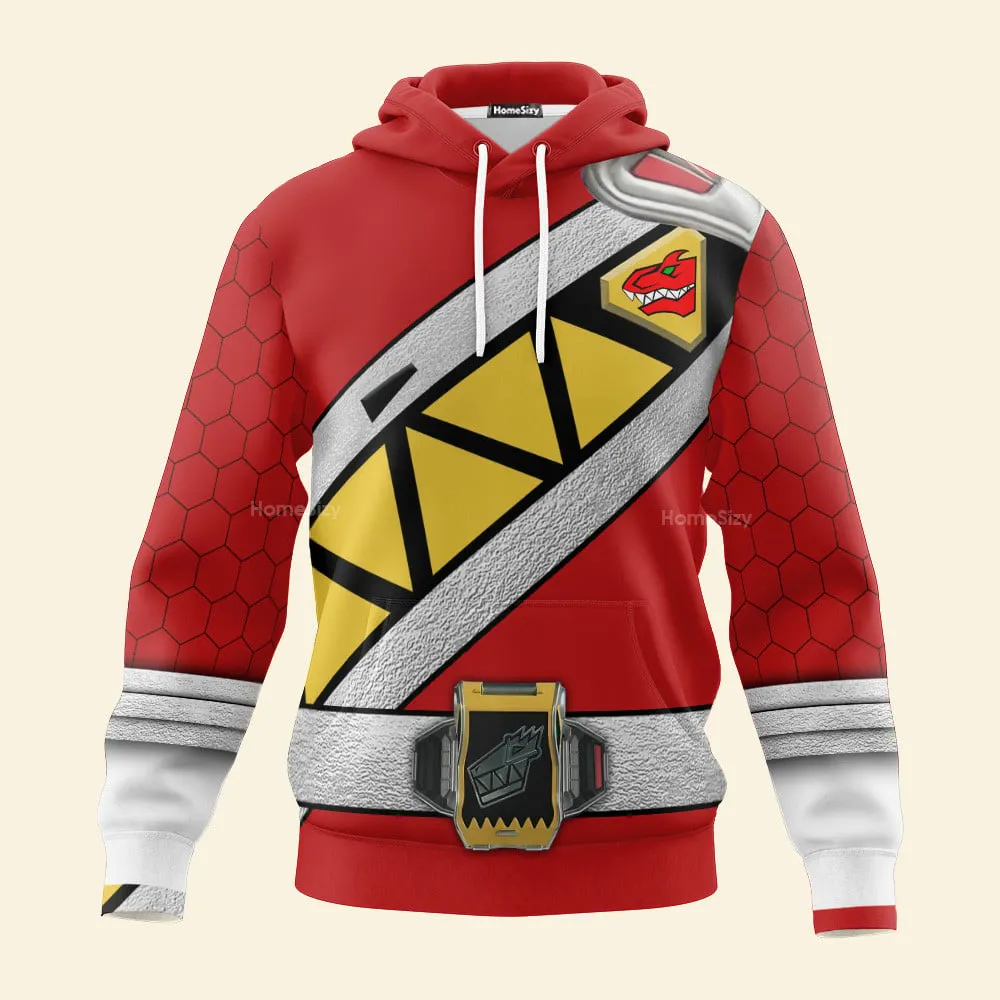 Red Power Rangers Dino Charge Hoodies Sweatshirt T-shirt Hawaiian Tracksuit PRHS39 HSQT4282
