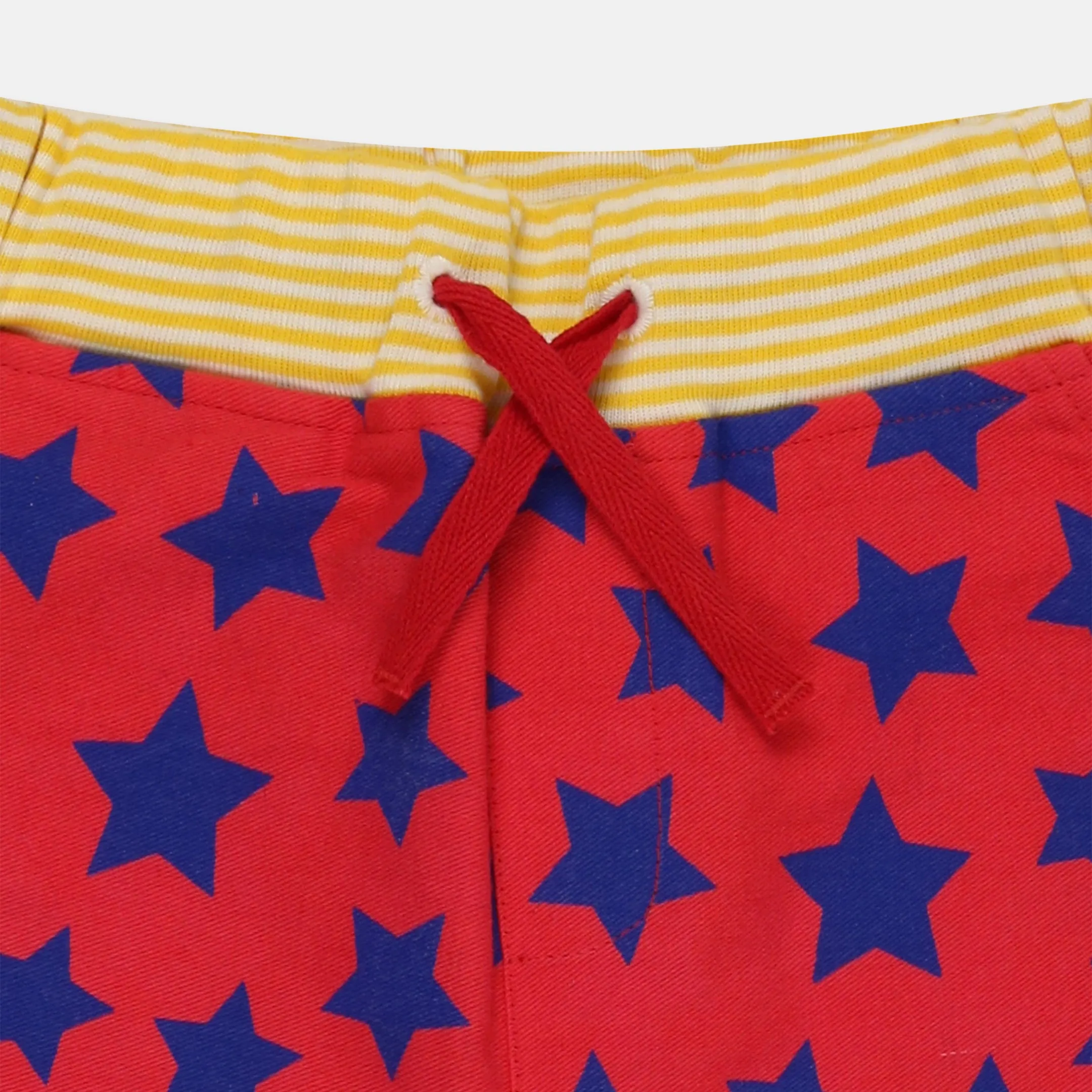 Red Star Print Shorts