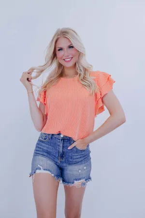 Remy Ruffle Sleeve Textured Top