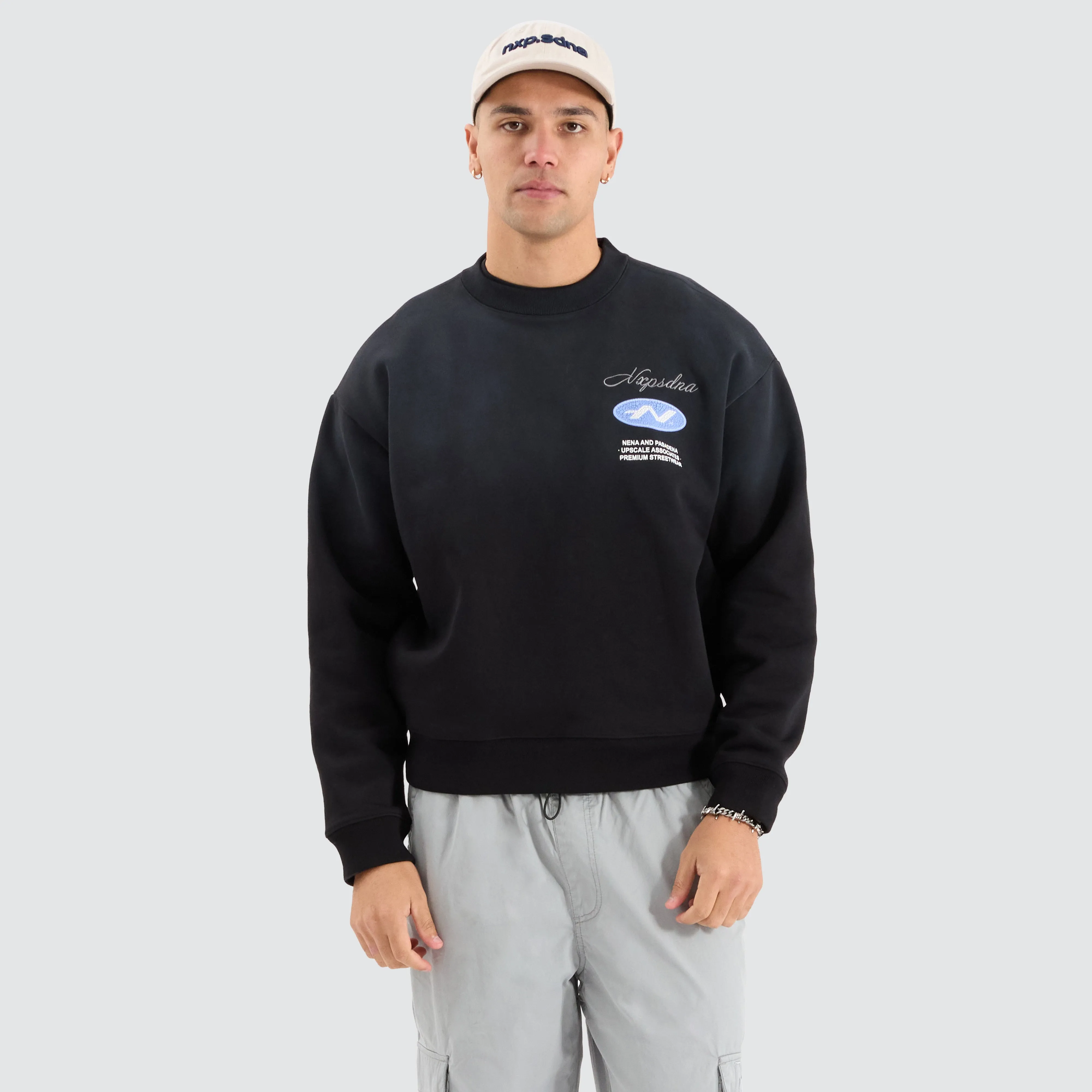 Reservation Box Fit Sweater Jet black