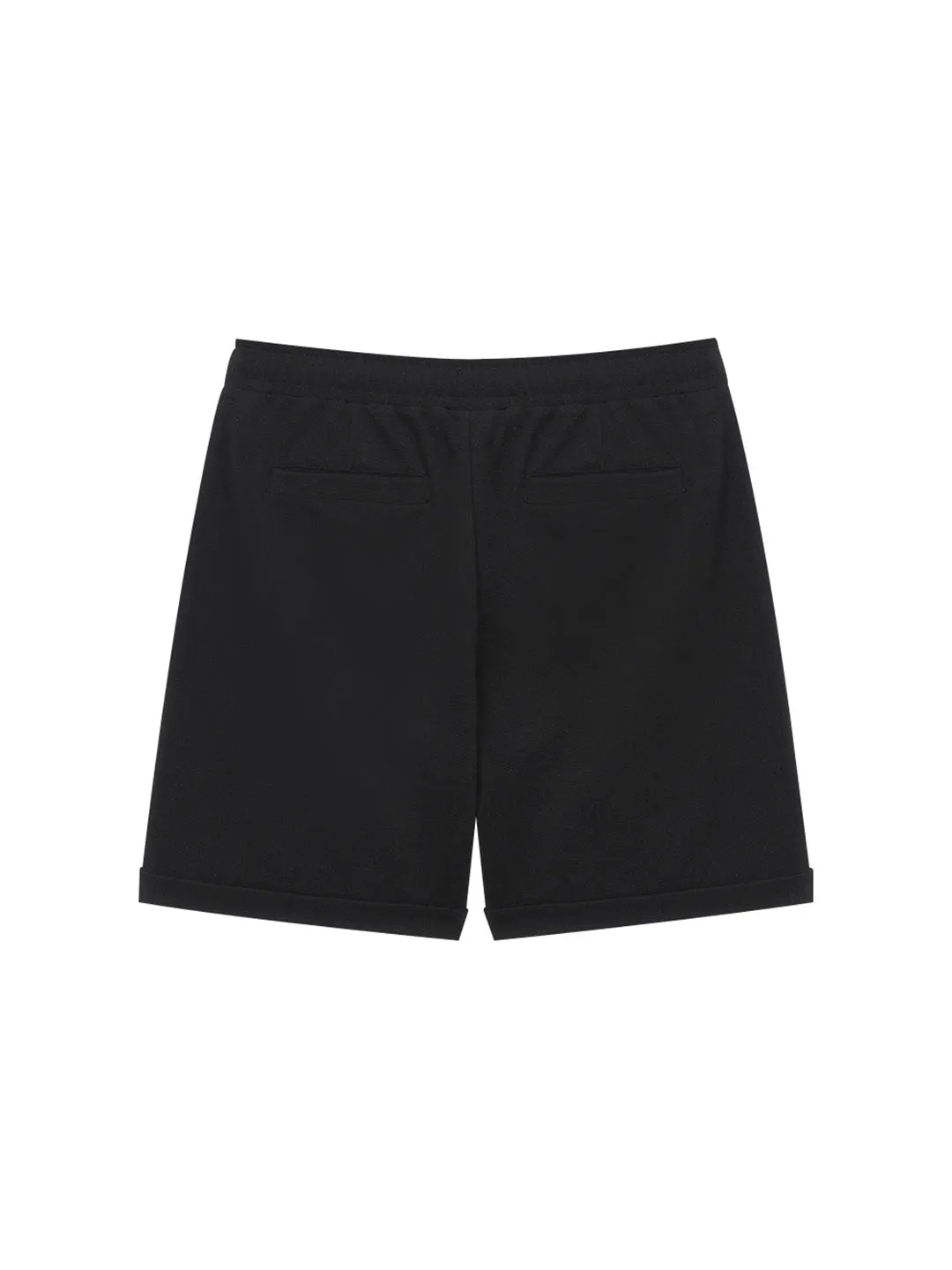 Resort Waffle Pintuck Shorts- Black/Black