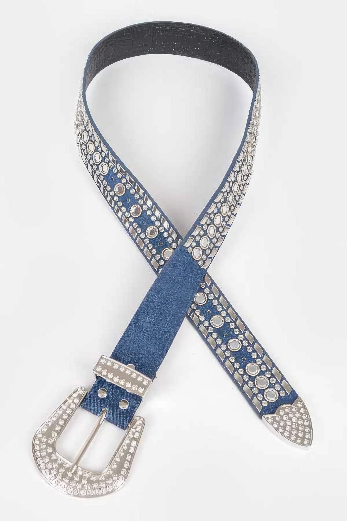 Rhinestone Metal Studded Multi Metal Belt