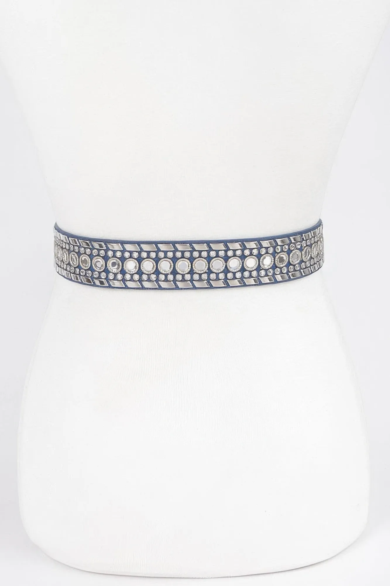 Rhinestone Metal Studded Multi Metal Belt