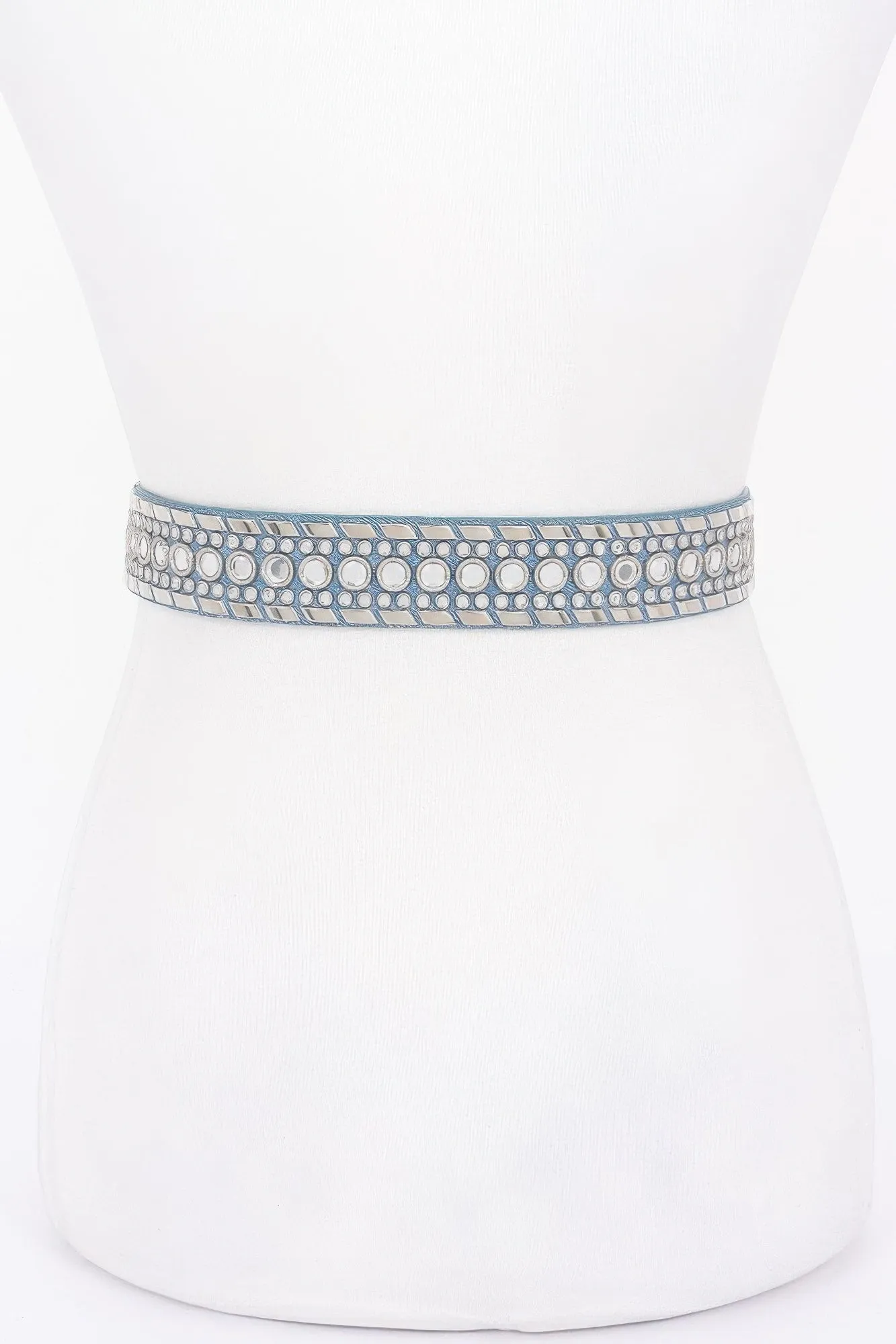Rhinestone Metal Studded Multi Metal Belt