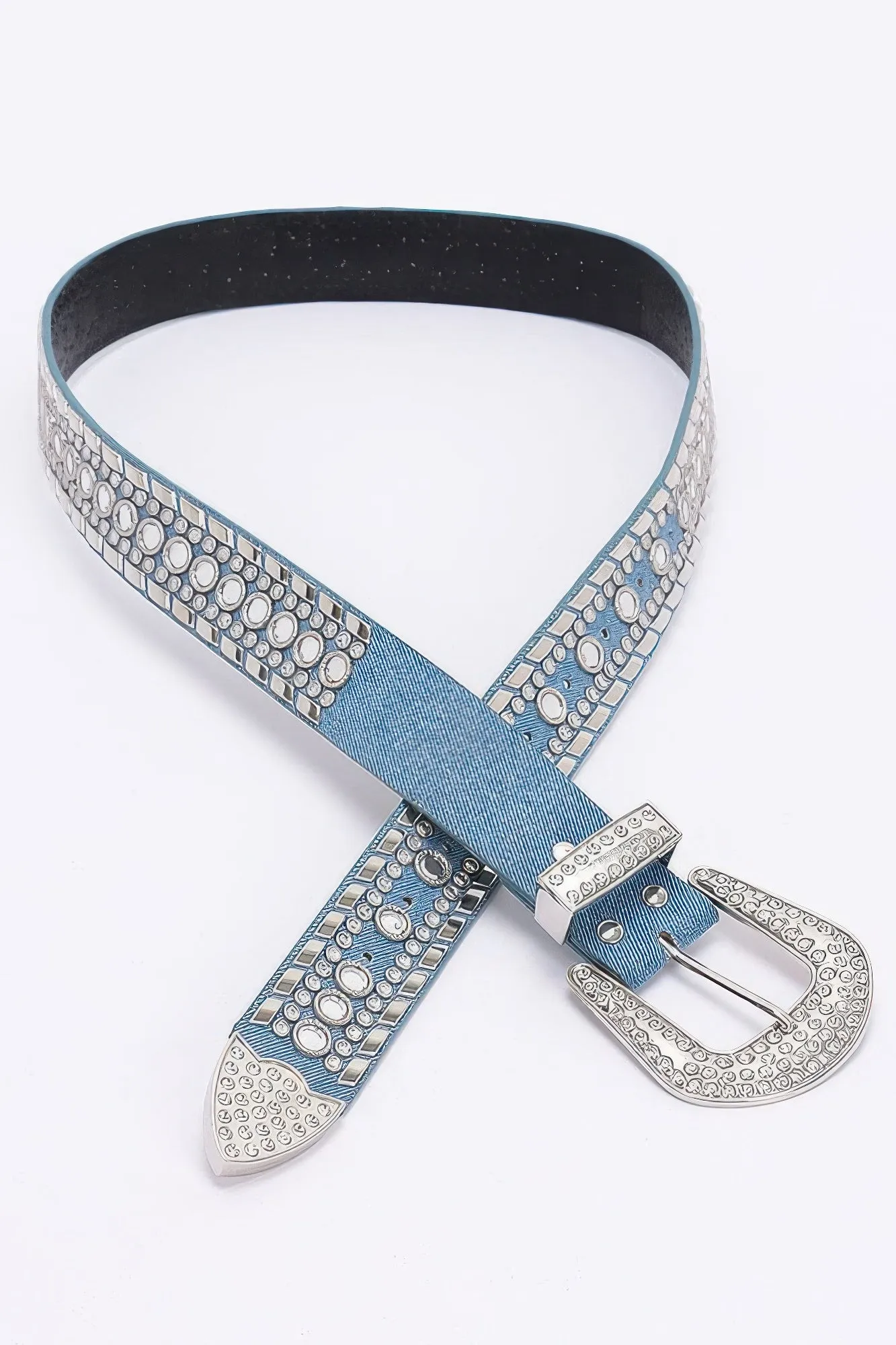 Rhinestone Metal Studded Multi Metal Belt