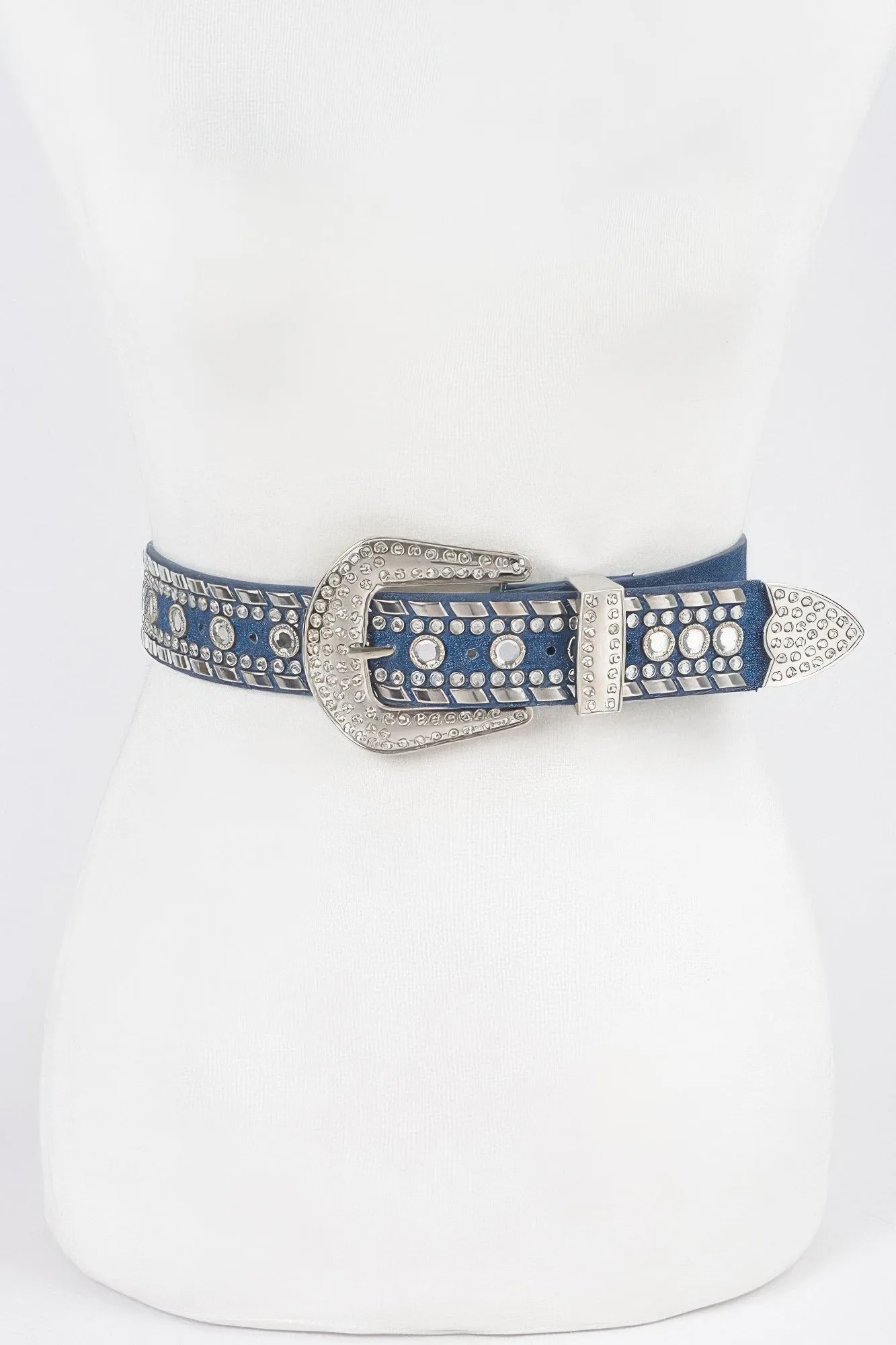 Rhinestone Metal Studded Multi Metal Belt