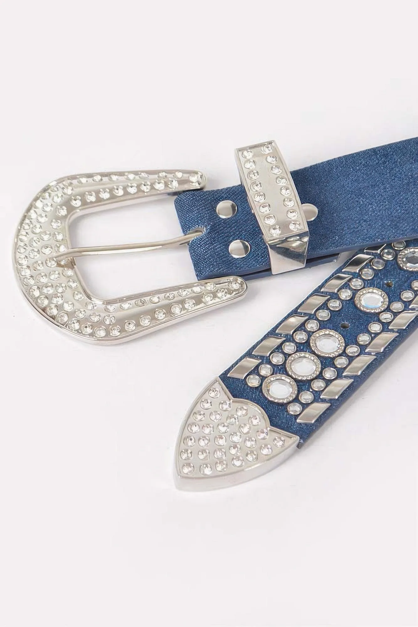 Rhinestone Metal Studded Multi Metal Belt