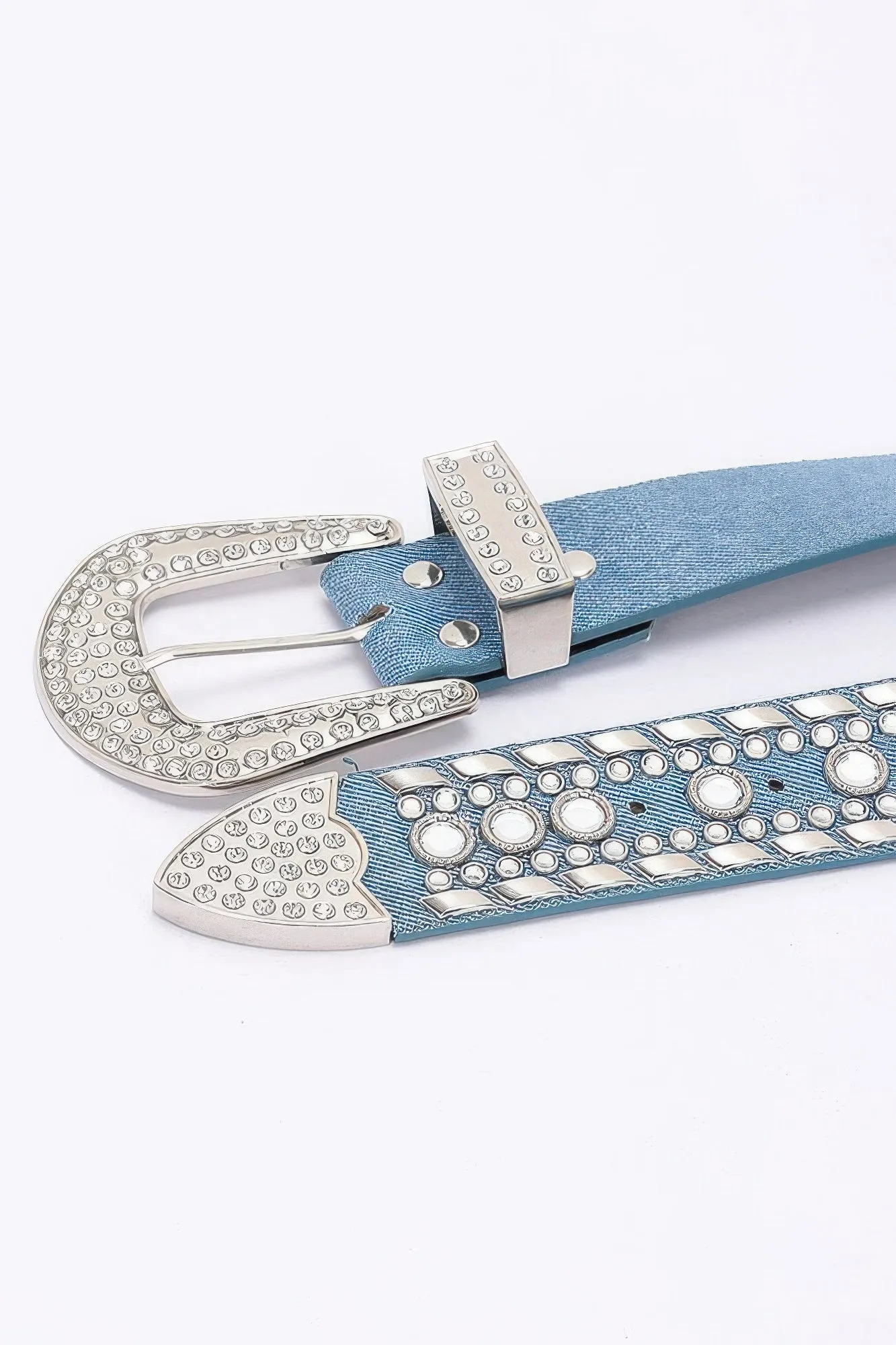 Rhinestone Metal Studded Multi Metal Belt