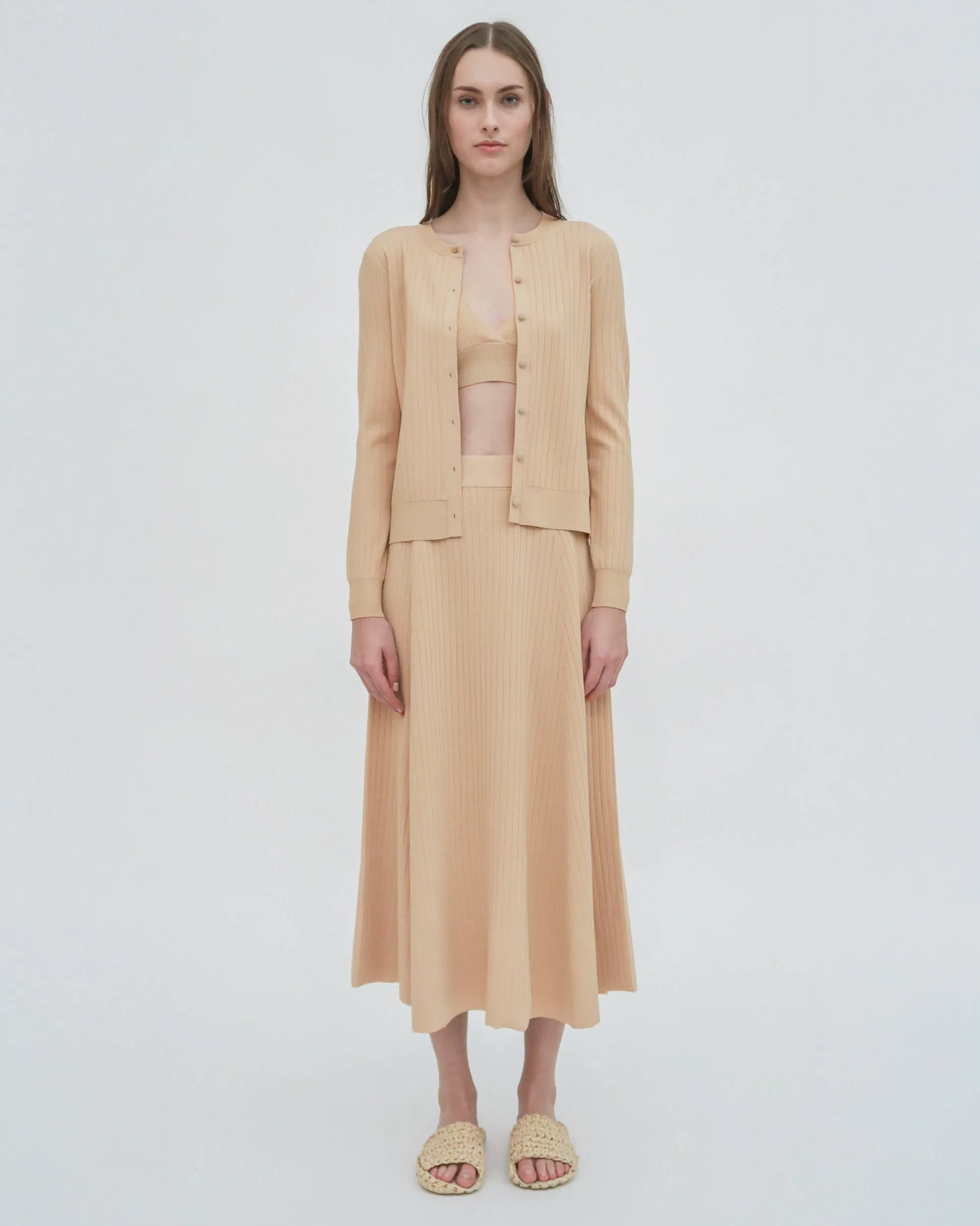 RIB FITTED CARDIGAN