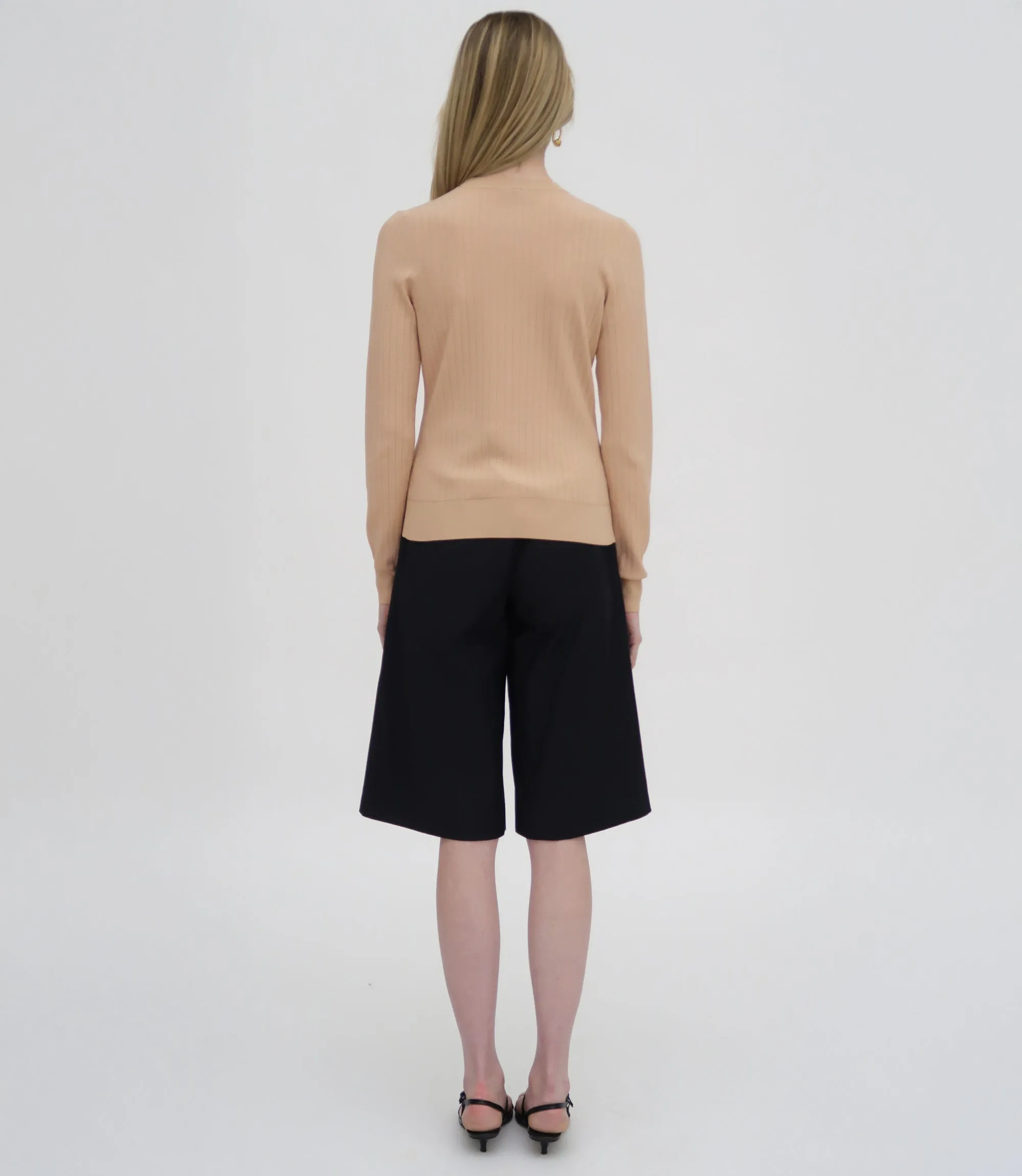 RIB FITTED CARDIGAN