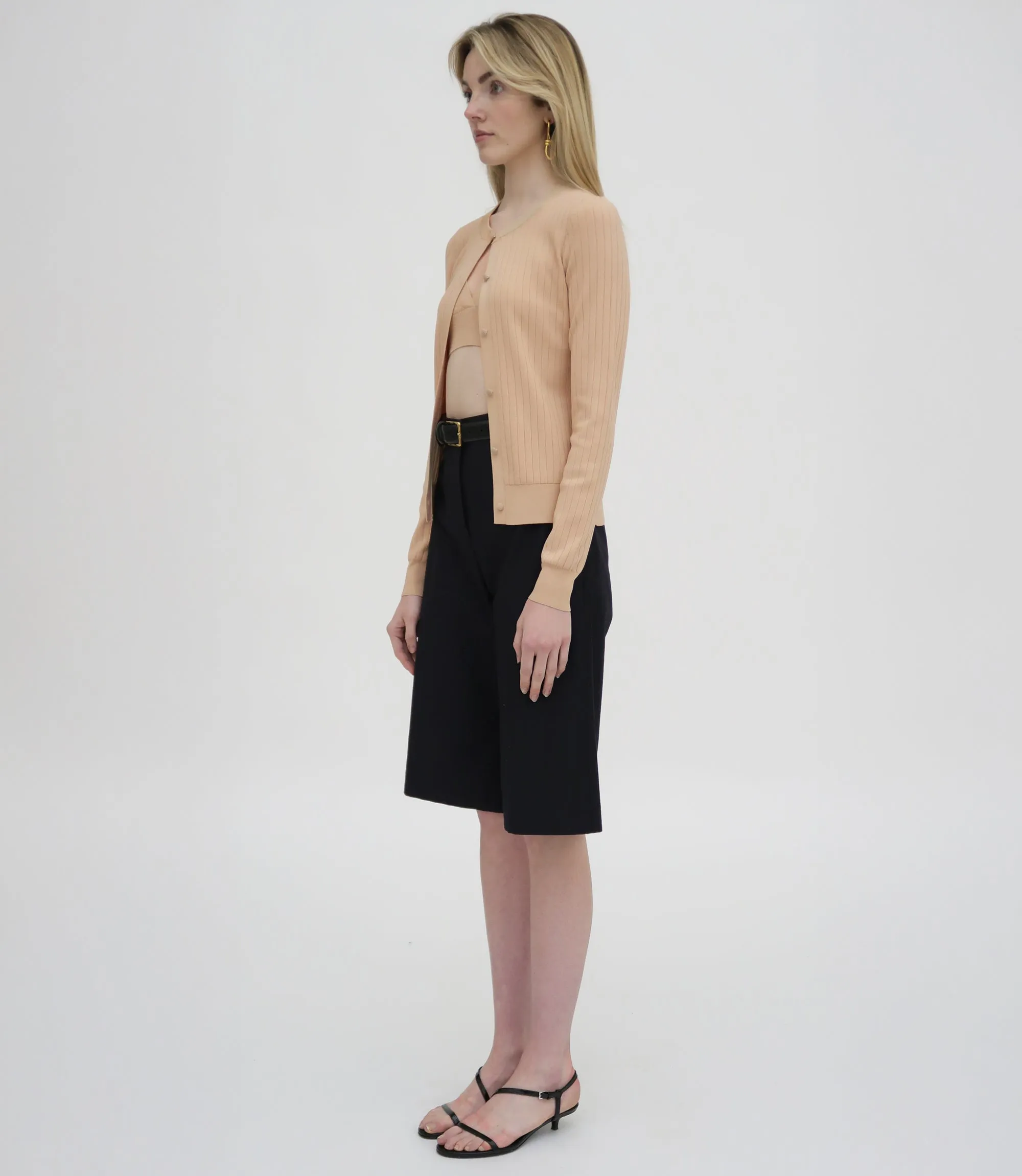RIB FITTED CARDIGAN
