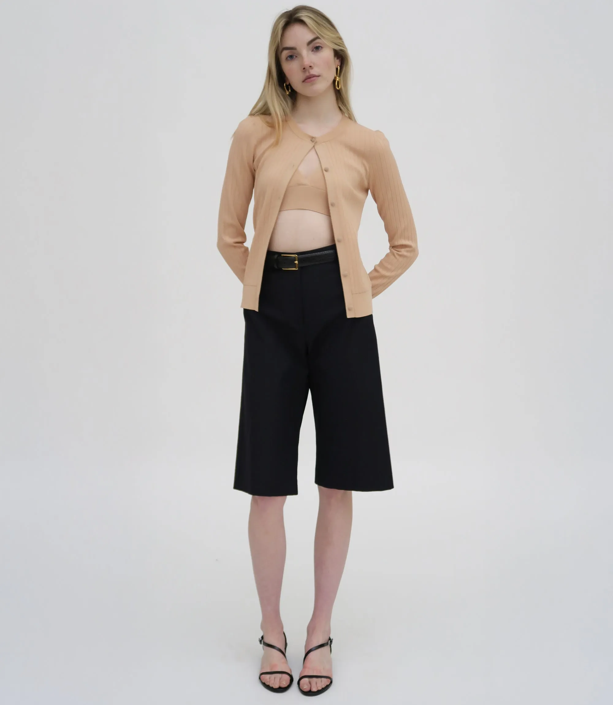 RIB FITTED CARDIGAN