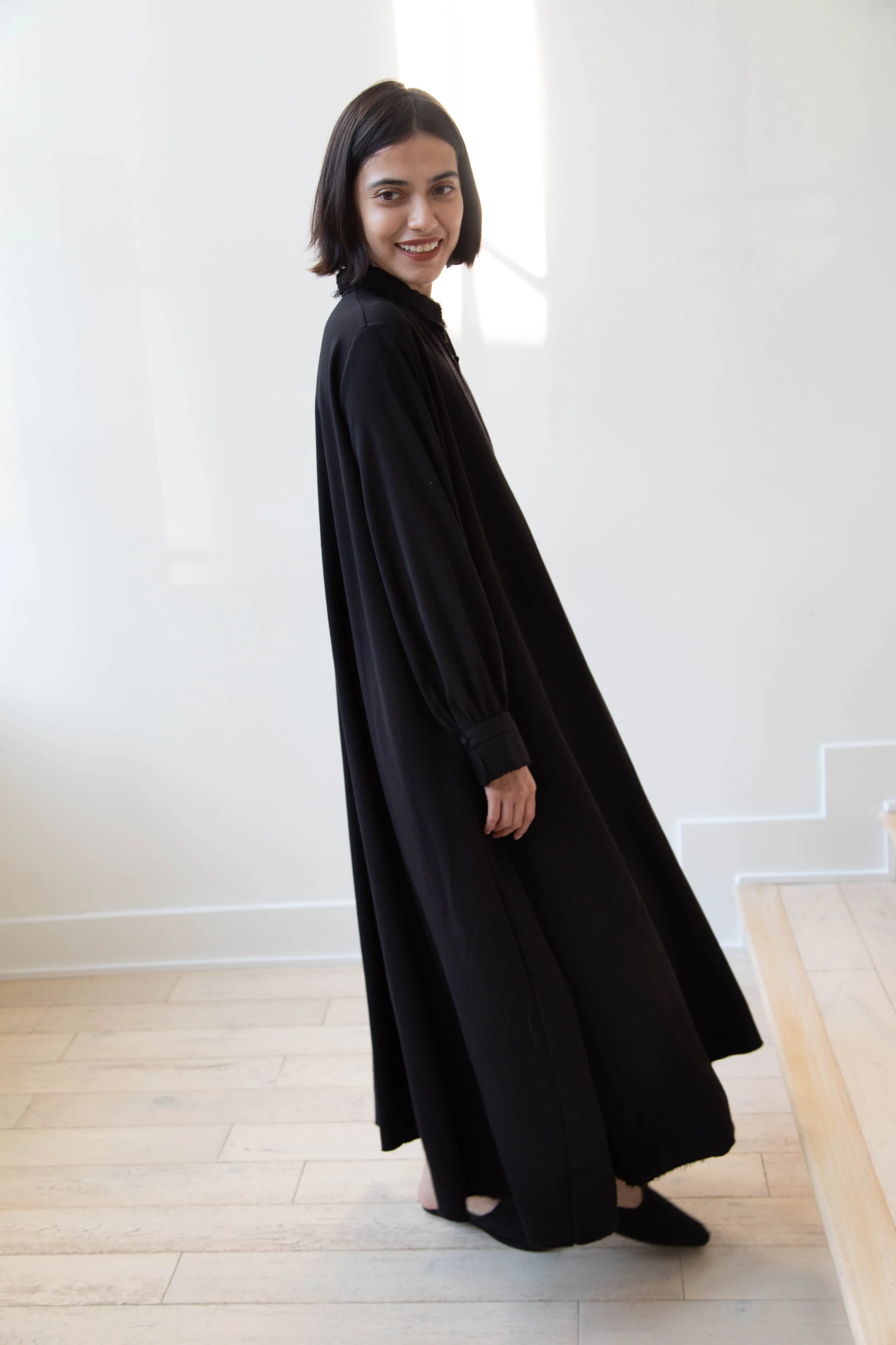 Risa Nakamura | Dress "C" in Washed Wool Gaberdine