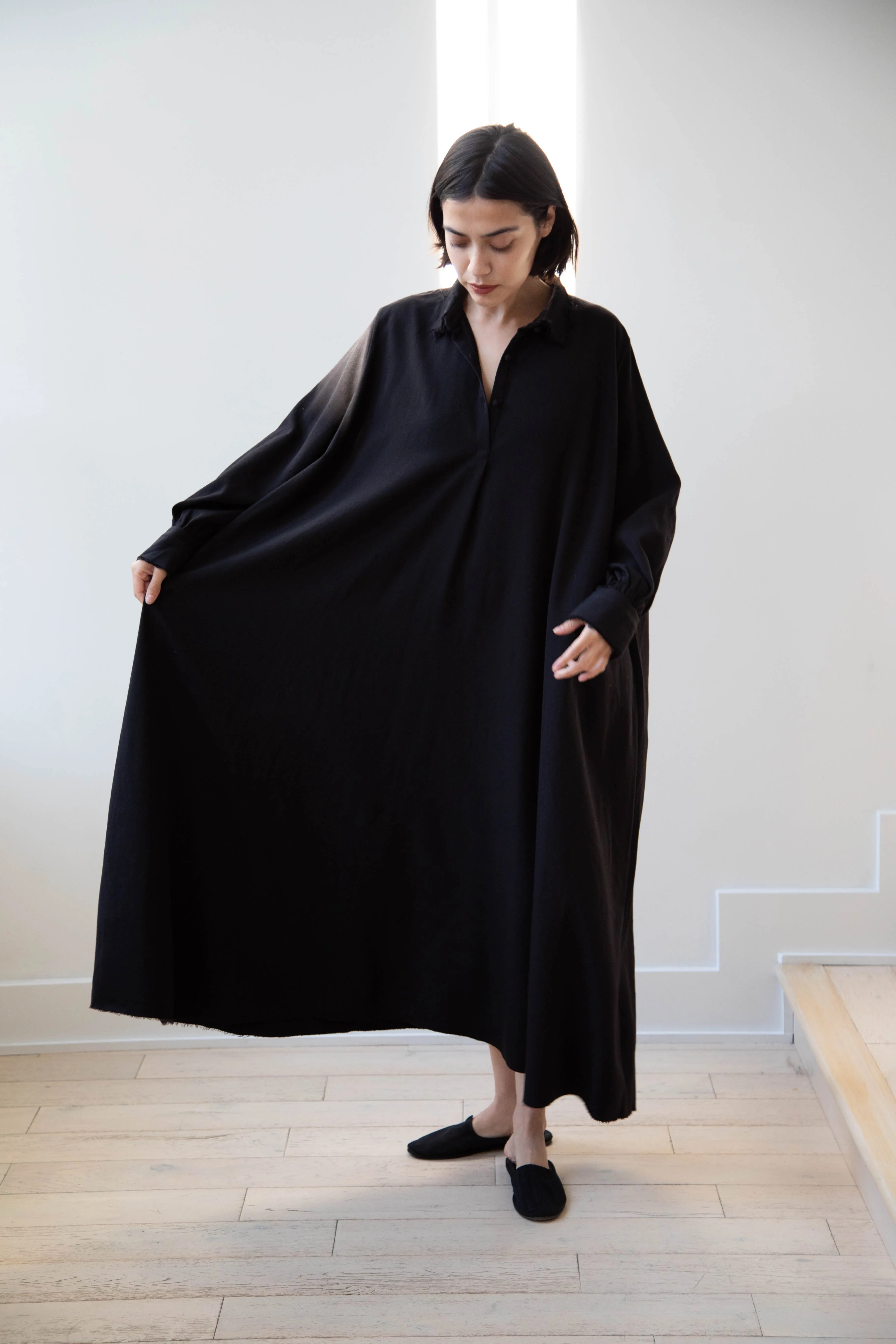 Risa Nakamura | Dress "C" in Washed Wool Gaberdine