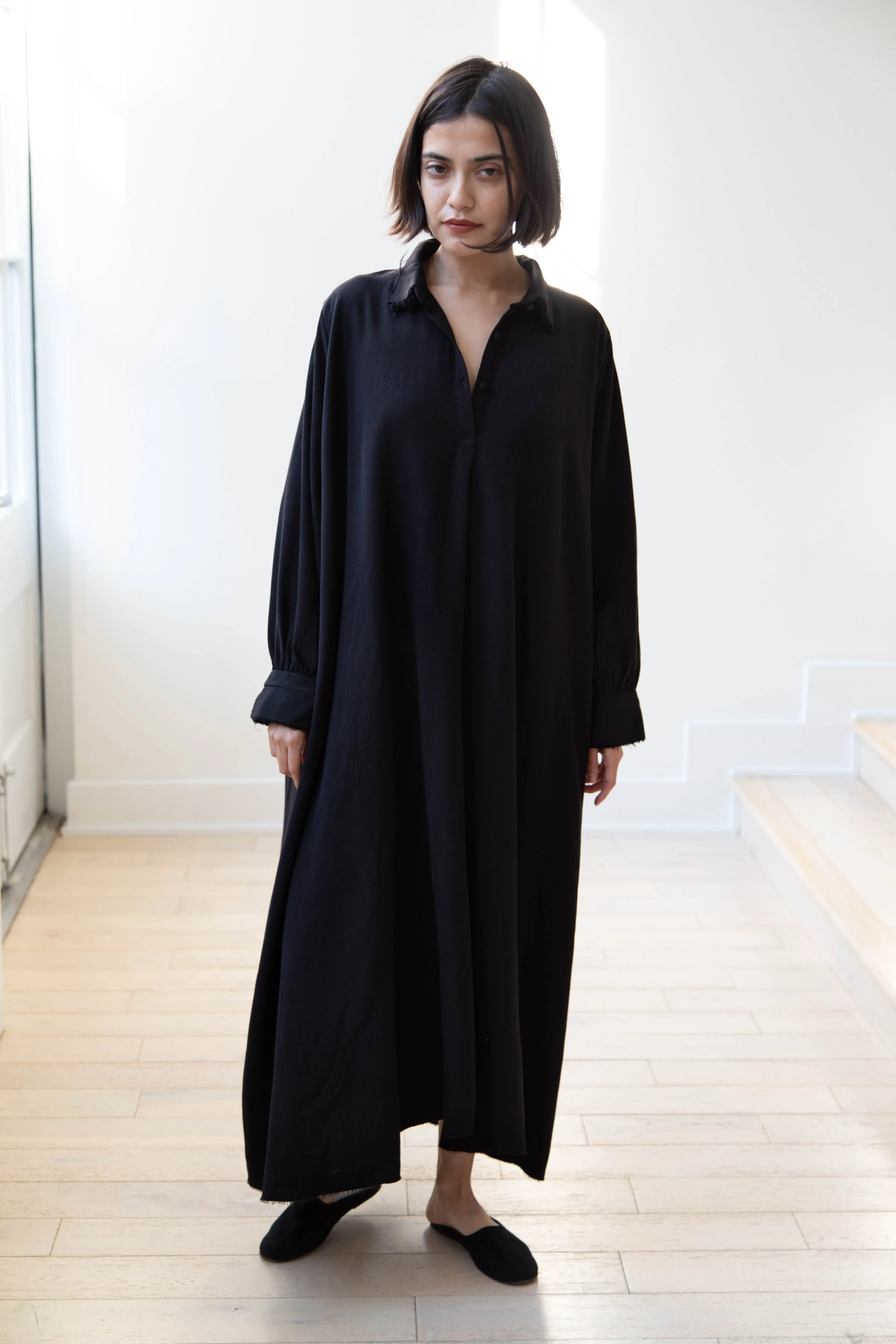 Risa Nakamura | Dress "C" in Washed Wool Gaberdine