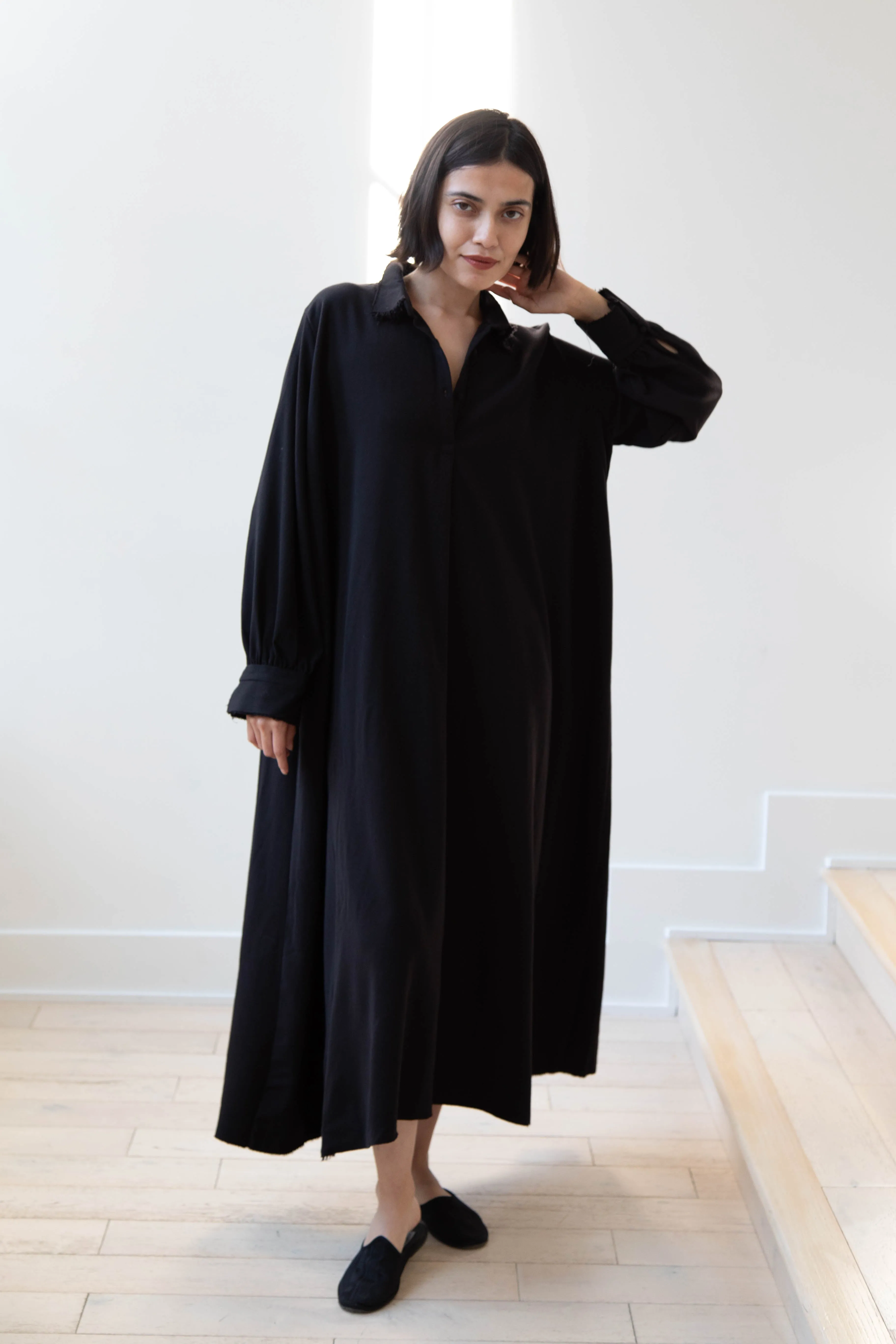 Risa Nakamura | Dress "C" in Washed Wool Gaberdine