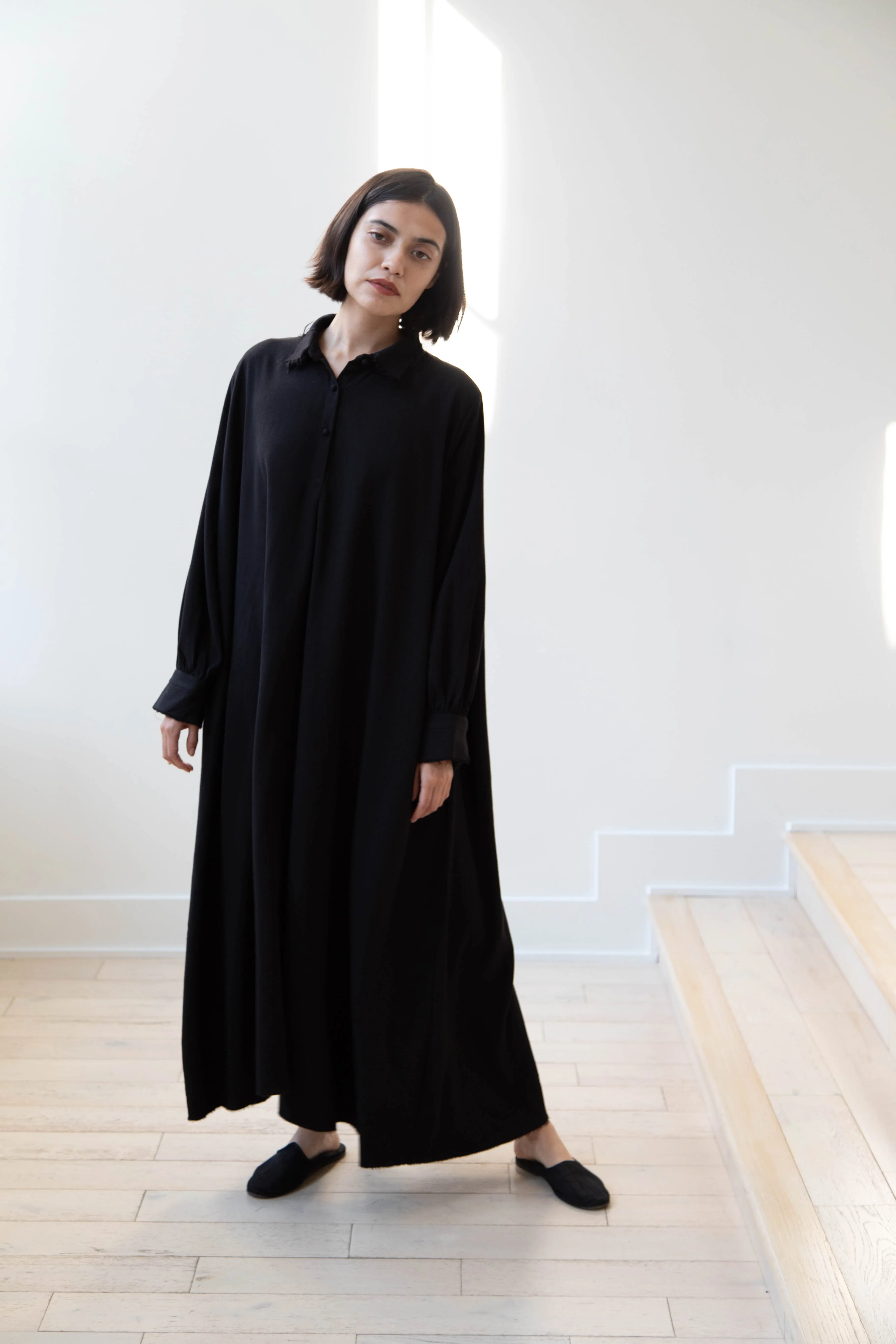 Risa Nakamura | Dress "C" in Washed Wool Gaberdine