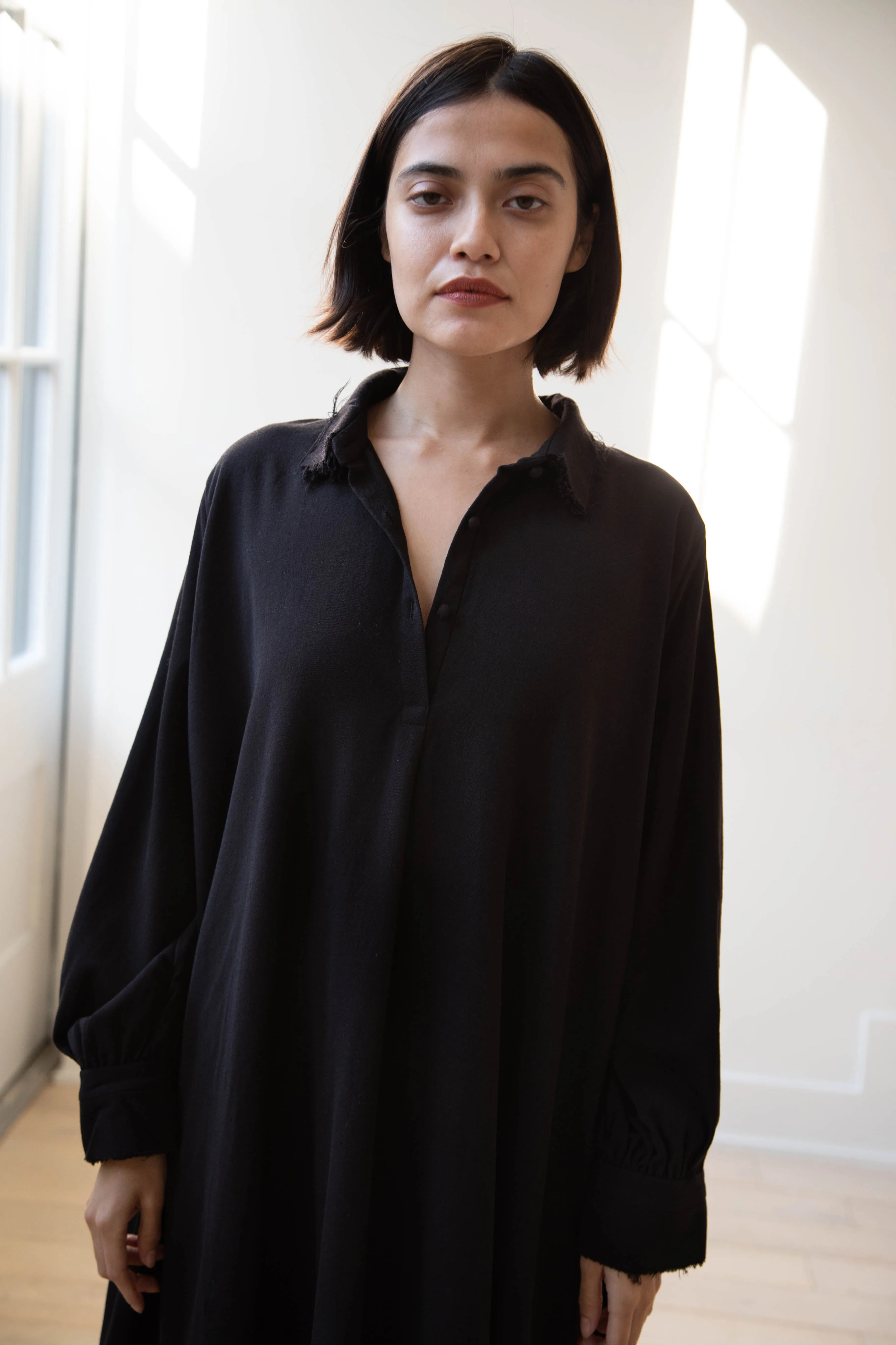 Risa Nakamura | Dress "C" in Washed Wool Gaberdine