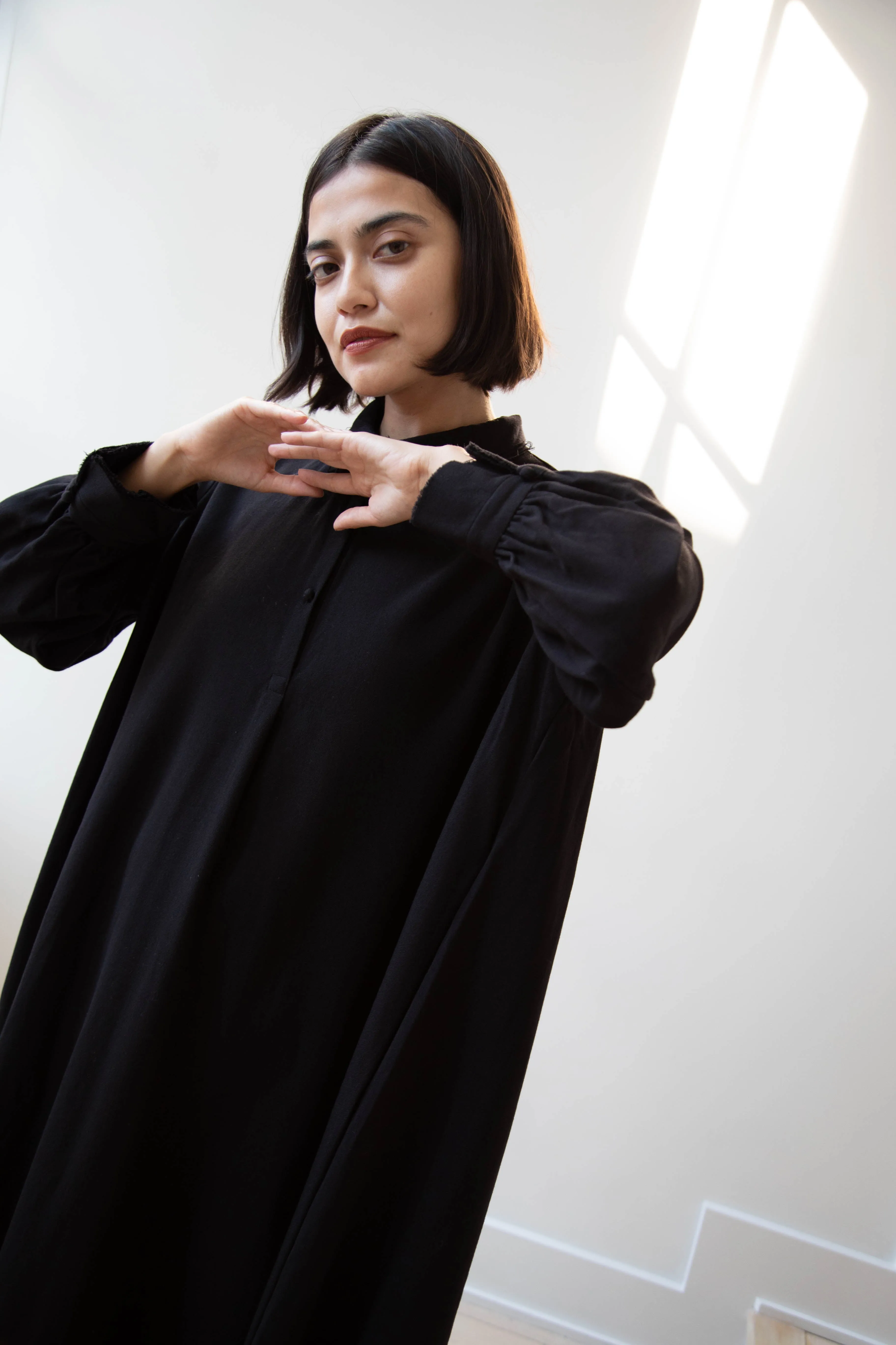 Risa Nakamura | Dress "C" in Washed Wool Gaberdine