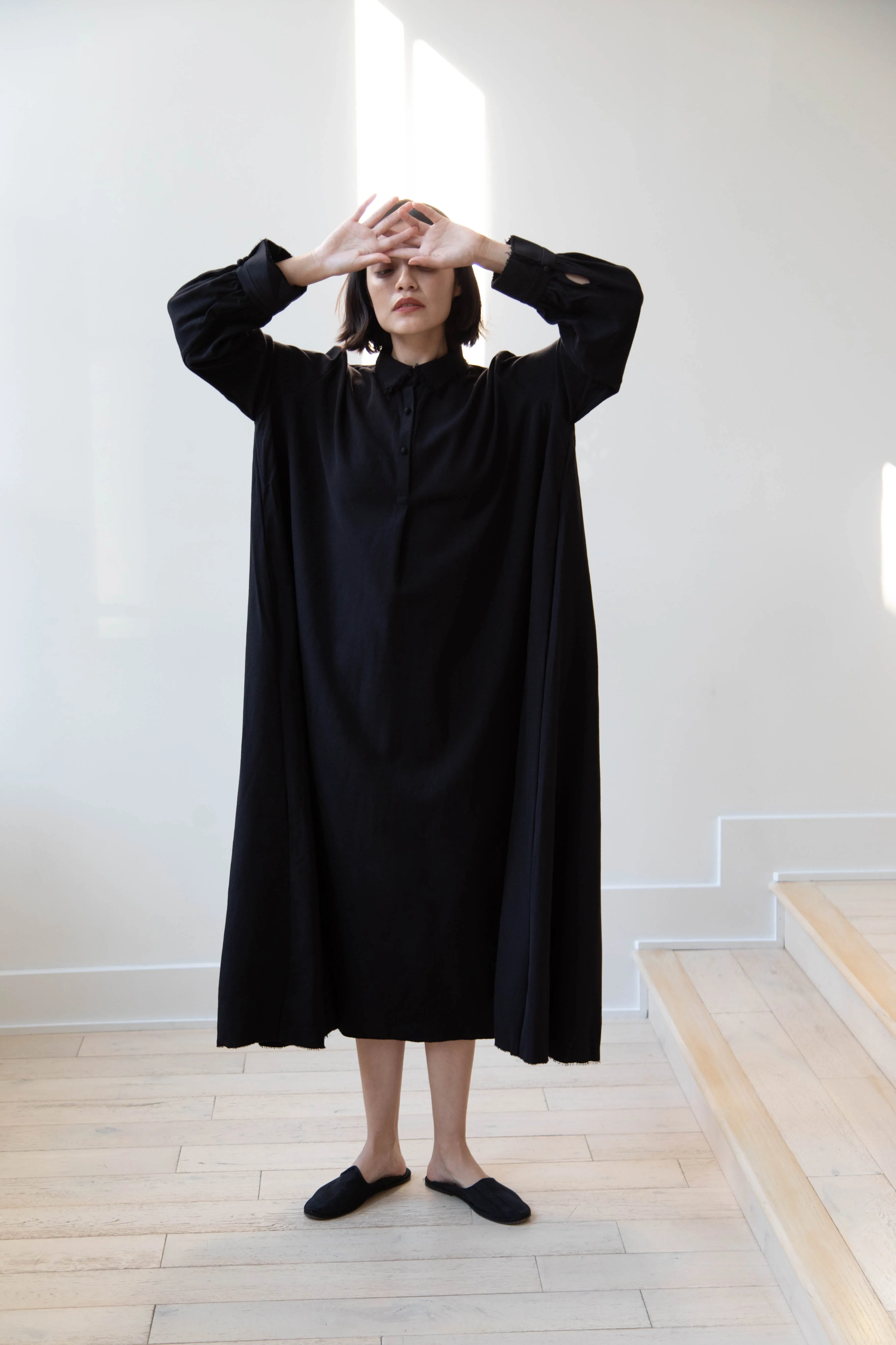 Risa Nakamura | Dress "C" in Washed Wool Gaberdine