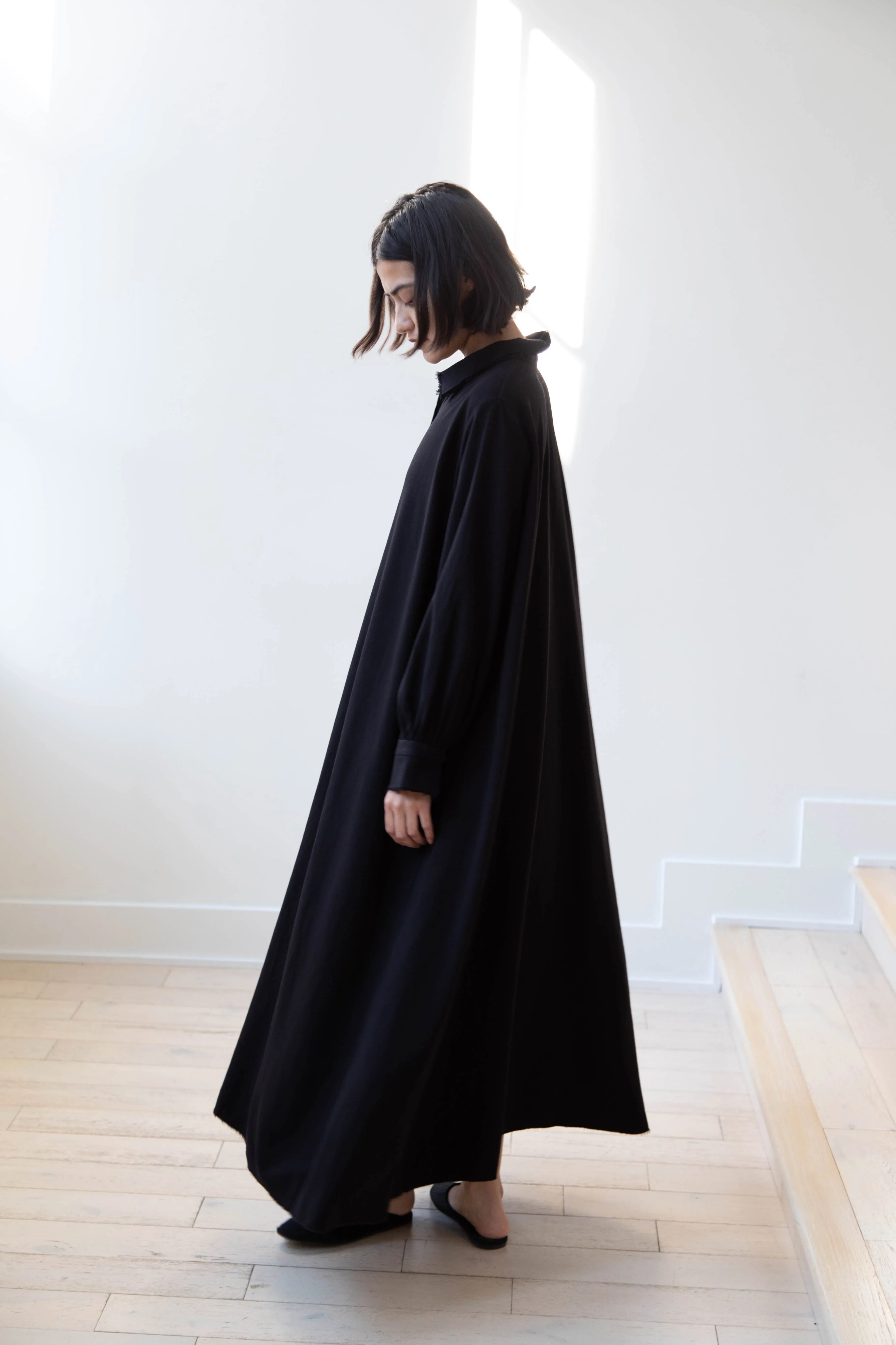 Risa Nakamura | Dress "C" in Washed Wool Gaberdine