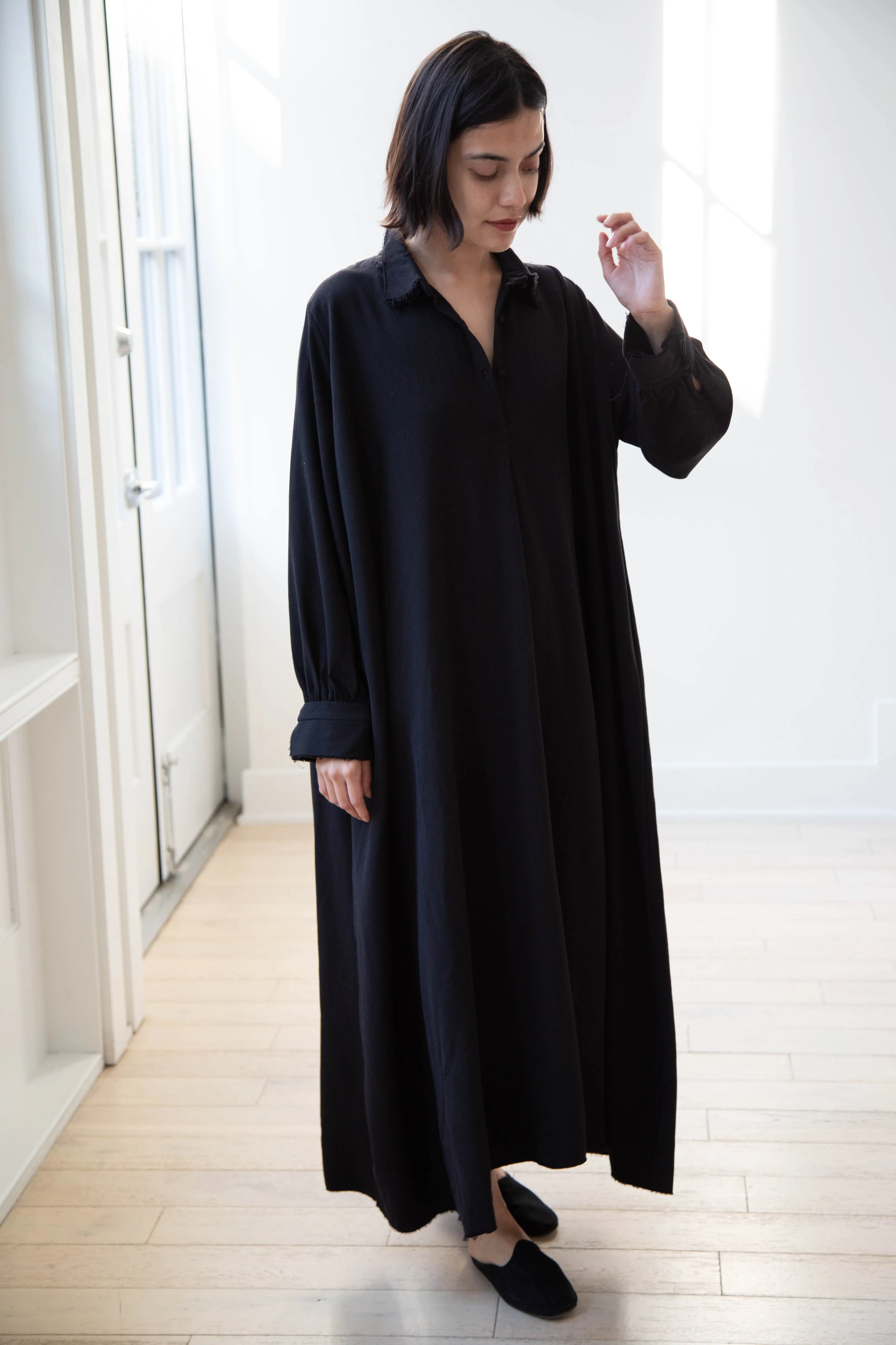 Risa Nakamura | Dress "C" in Washed Wool Gaberdine
