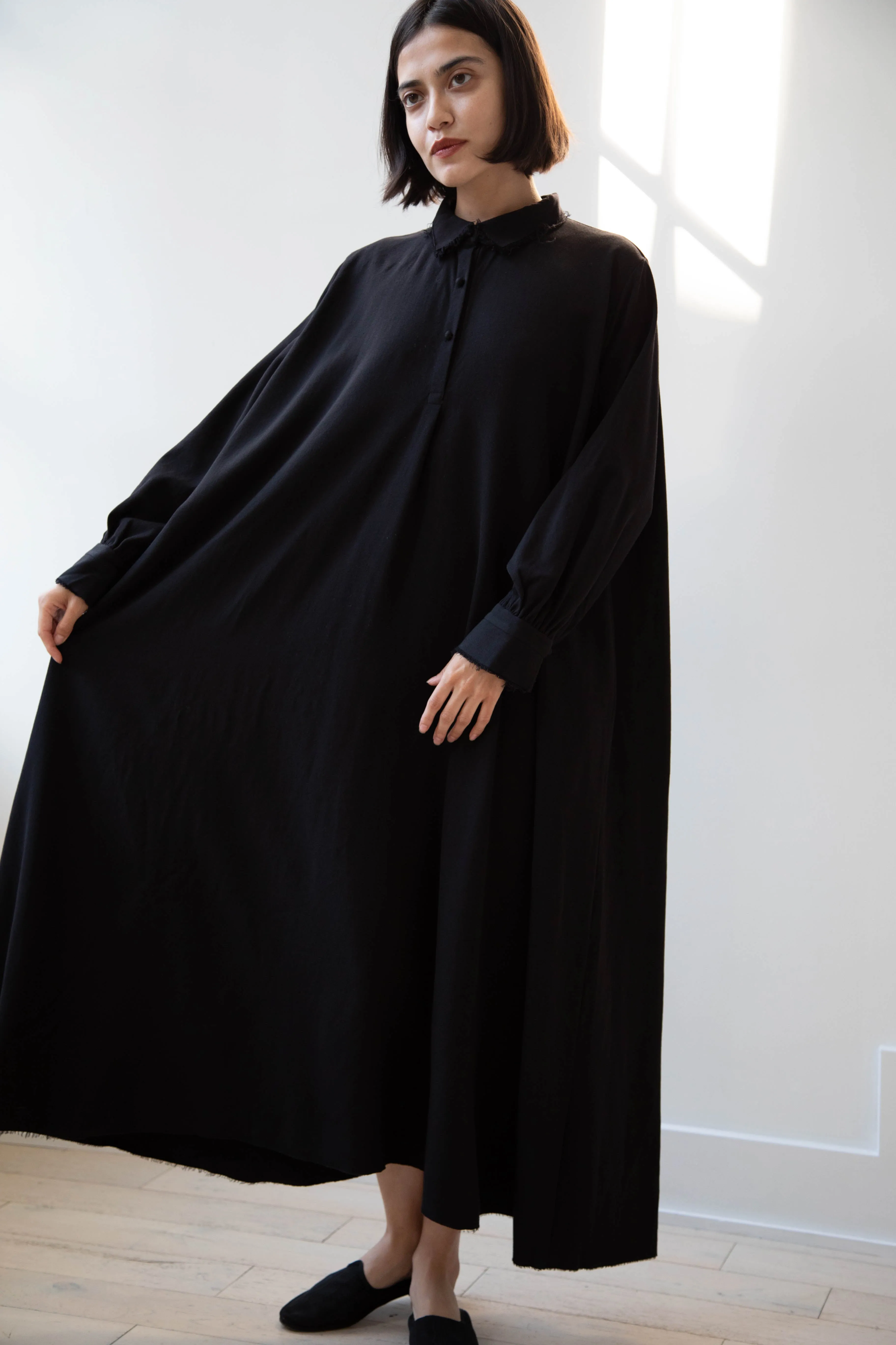Risa Nakamura | Dress "C" in Washed Wool Gaberdine