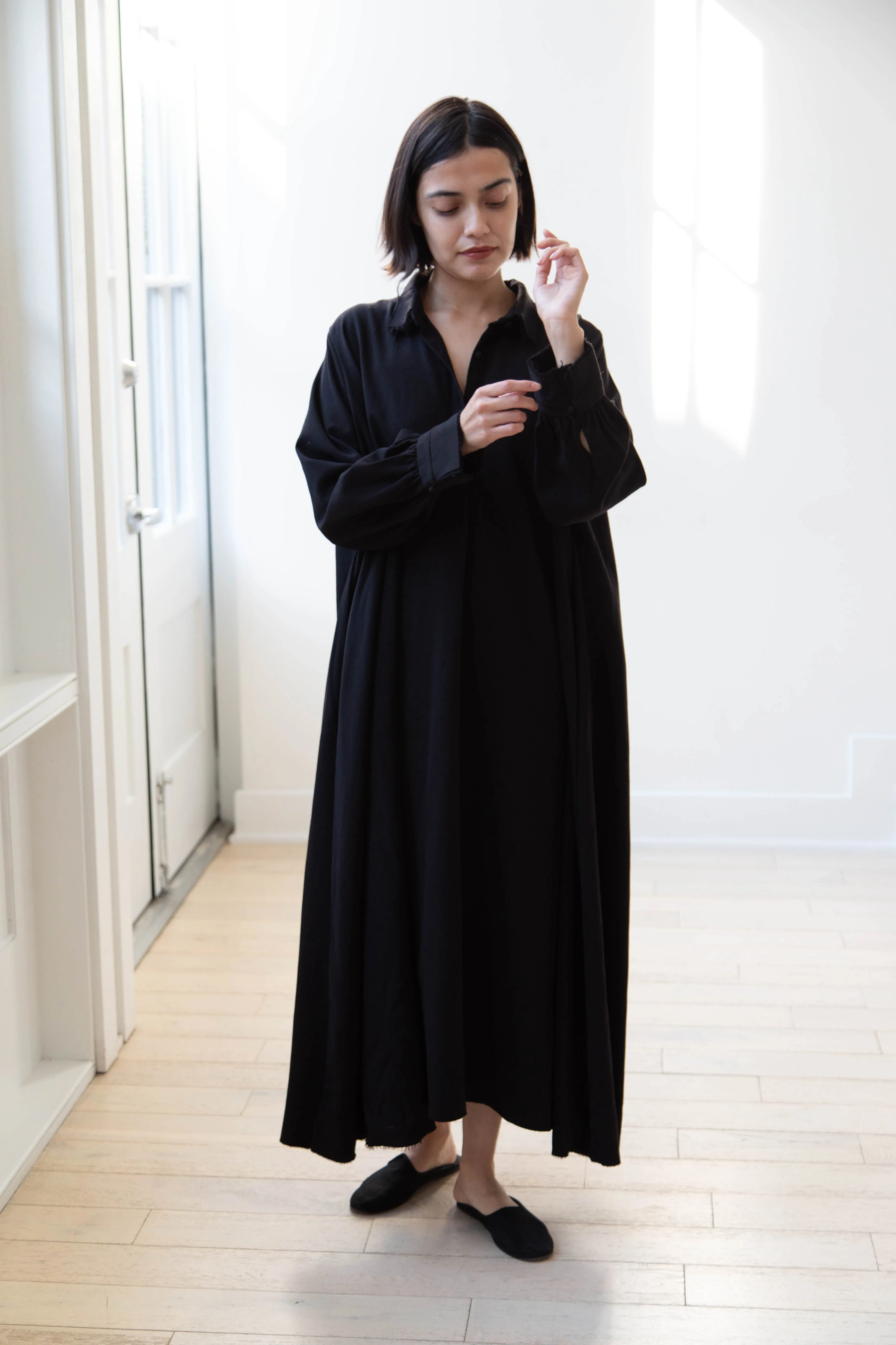 Risa Nakamura | Dress "C" in Washed Wool Gaberdine