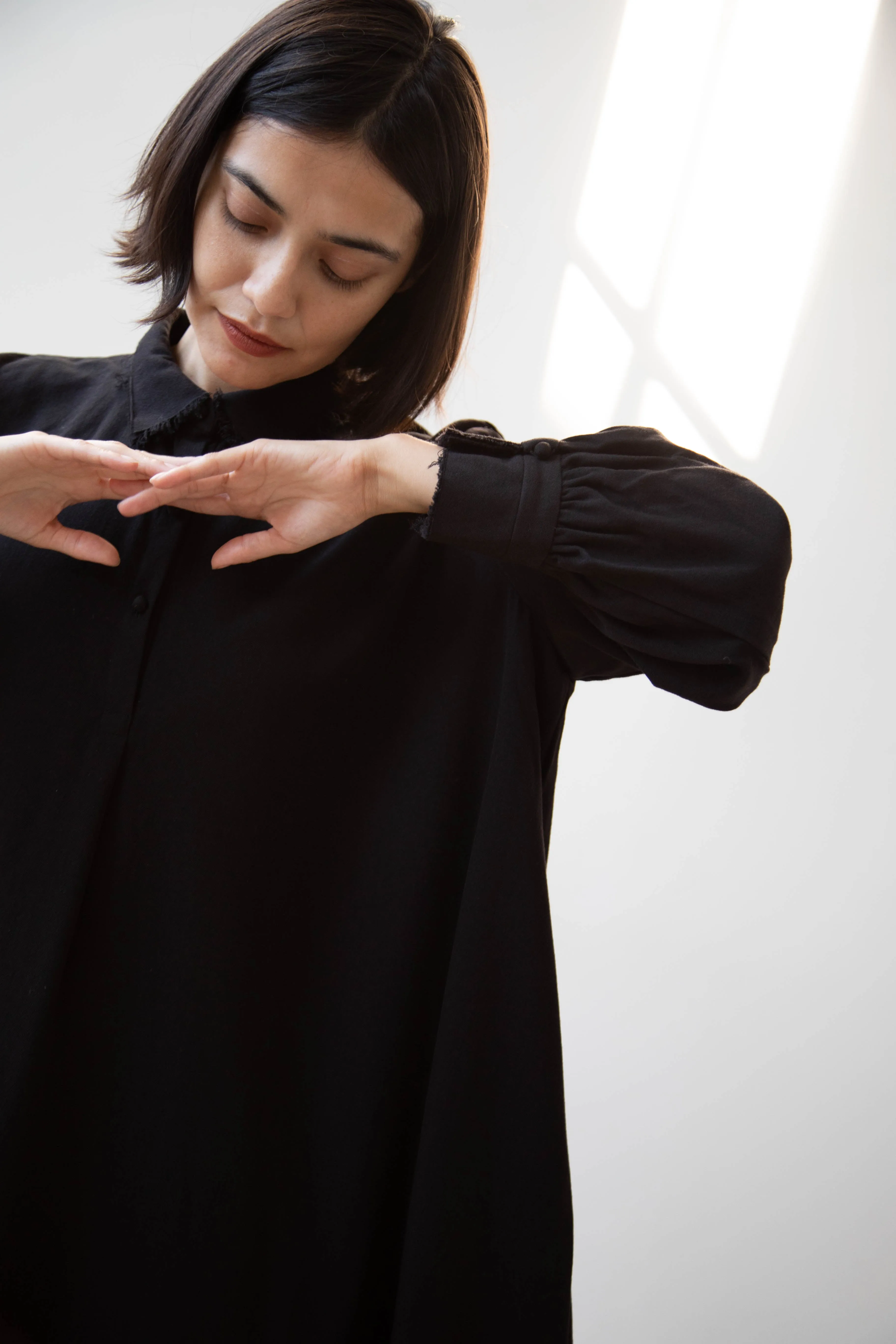 Risa Nakamura | Dress "C" in Washed Wool Gaberdine