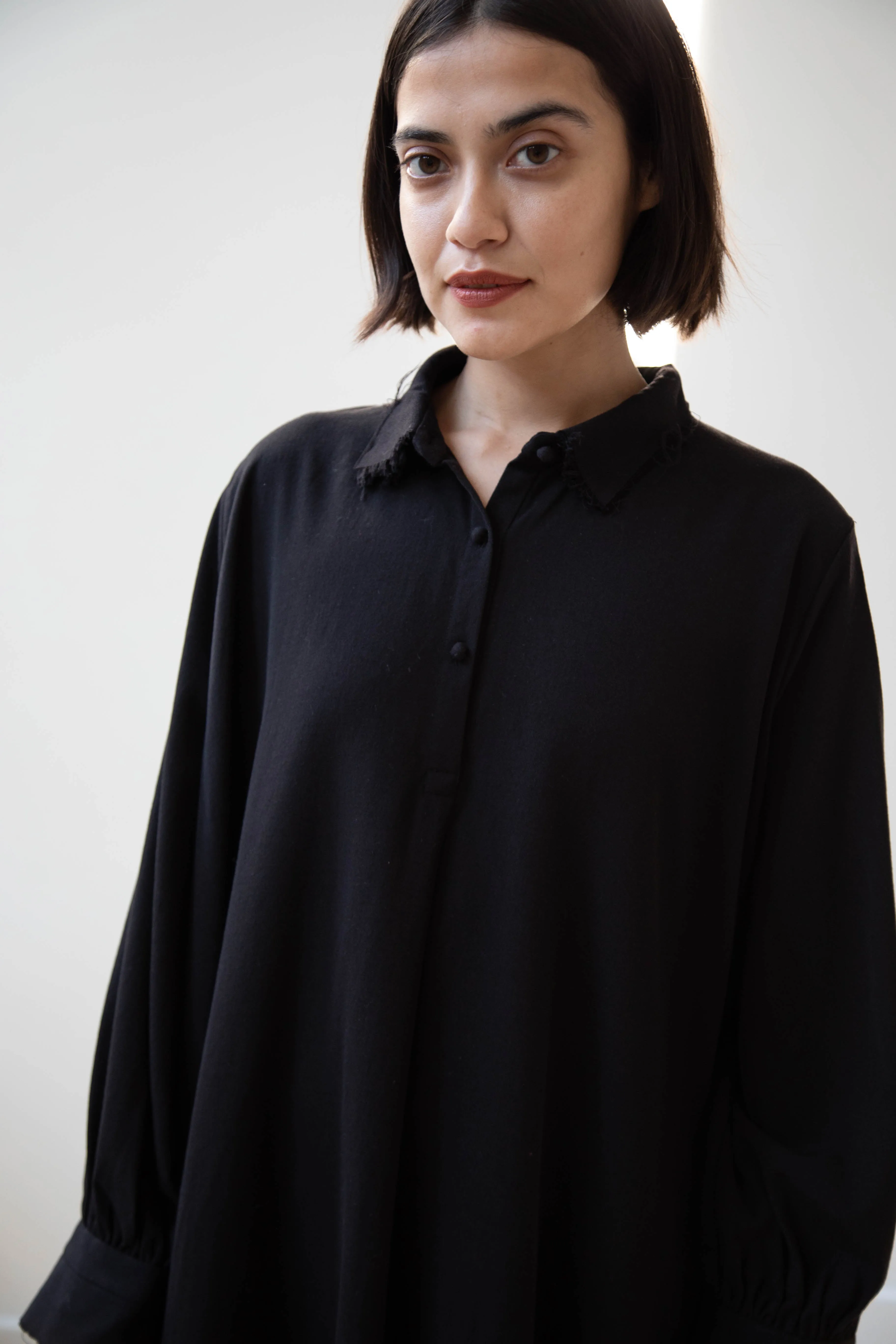 Risa Nakamura | Dress "C" in Washed Wool Gaberdine
