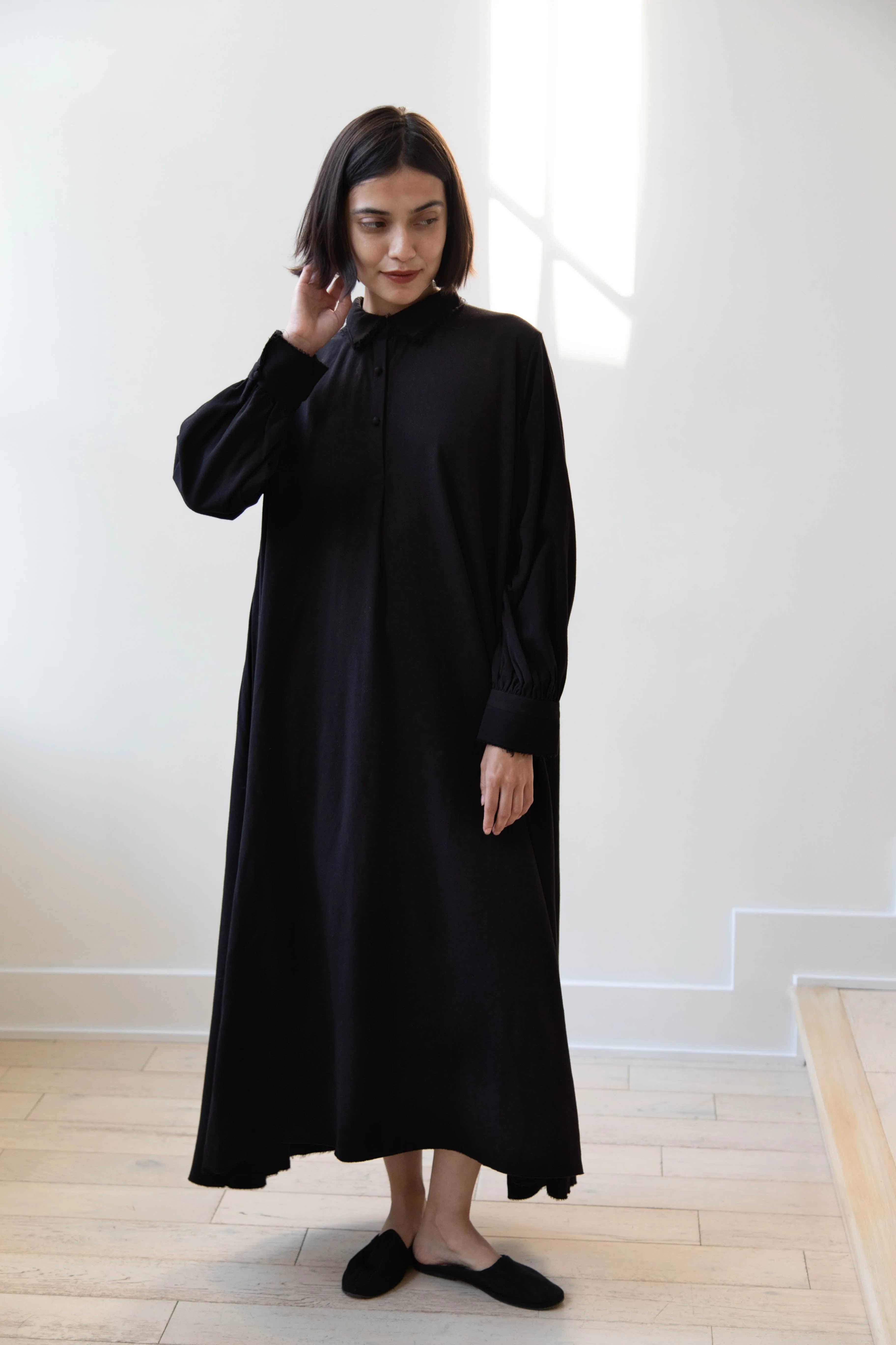Risa Nakamura | Dress "C" in Washed Wool Gaberdine
