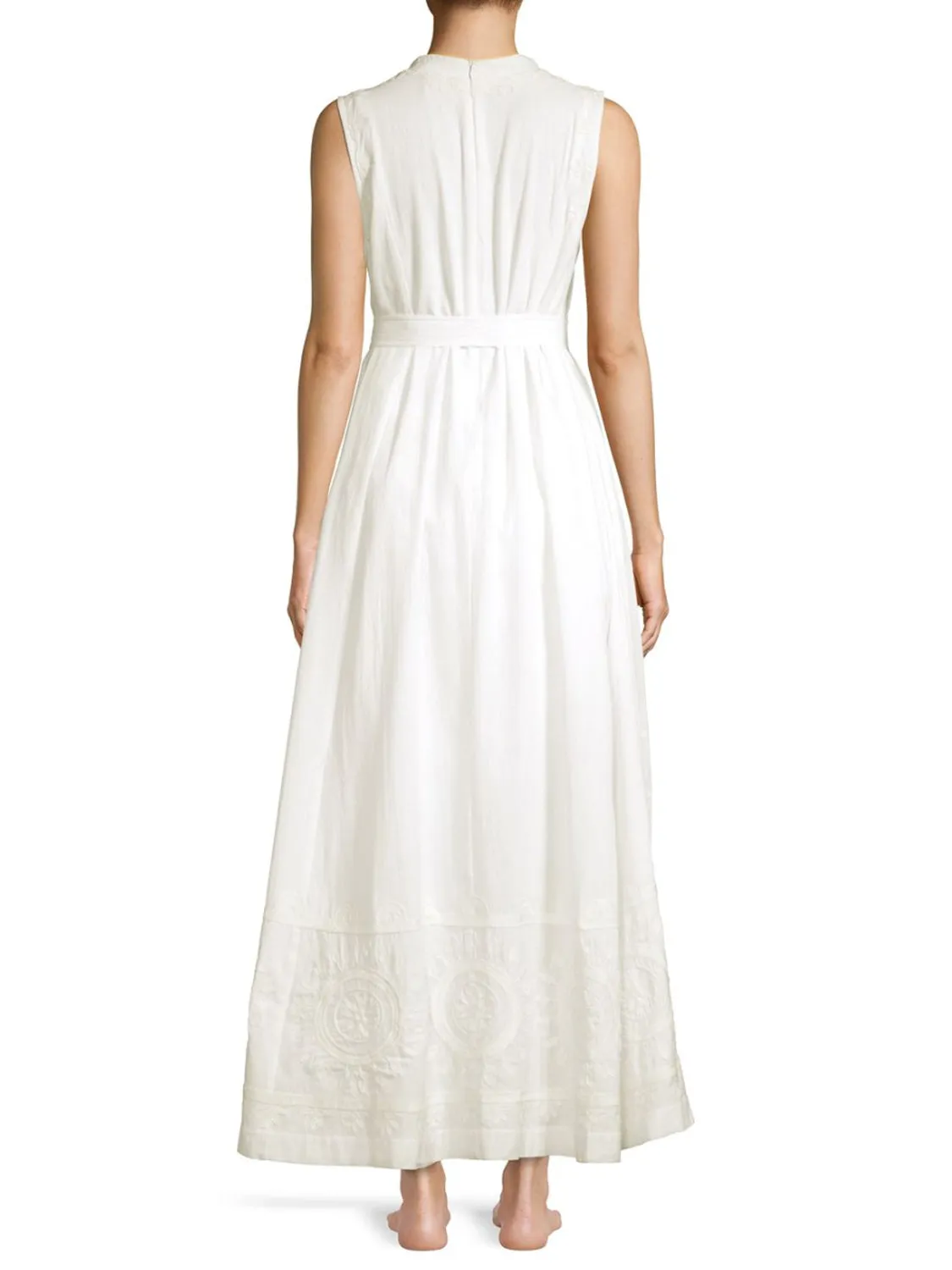 ROBERTA ROLLER RABBIT Women's White Isabis Linen Maxi Dress $325 NEW