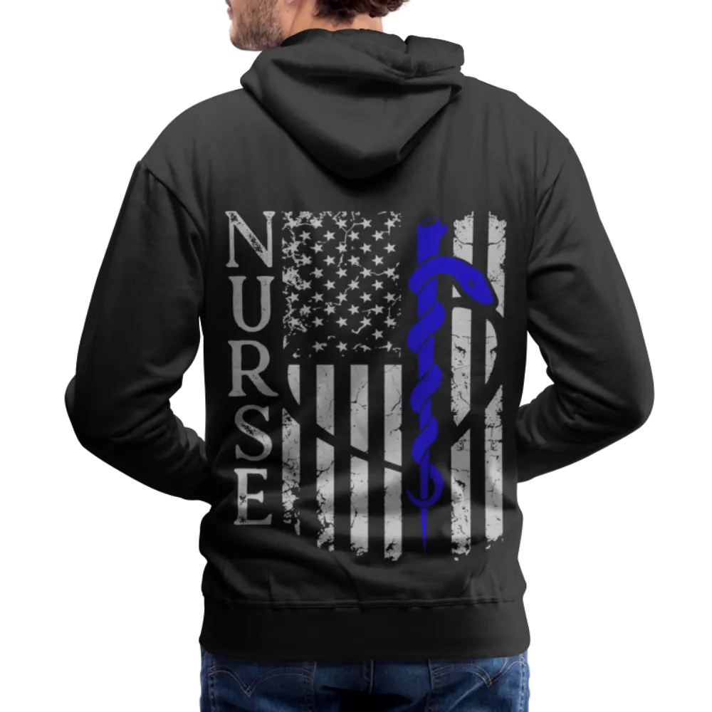 Rod of Asclepius Nurse Flag Men’s Premium Hoodie