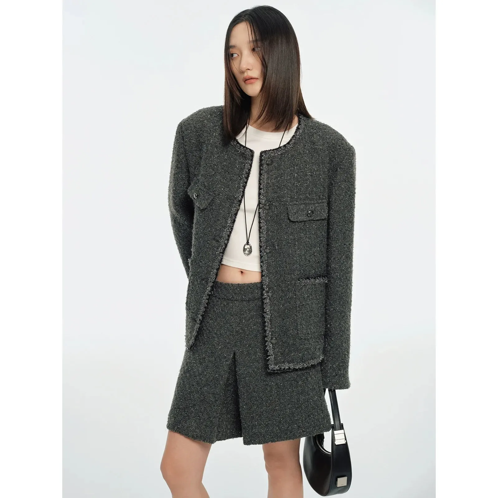 Romantic Tweed Jacket and Shorts