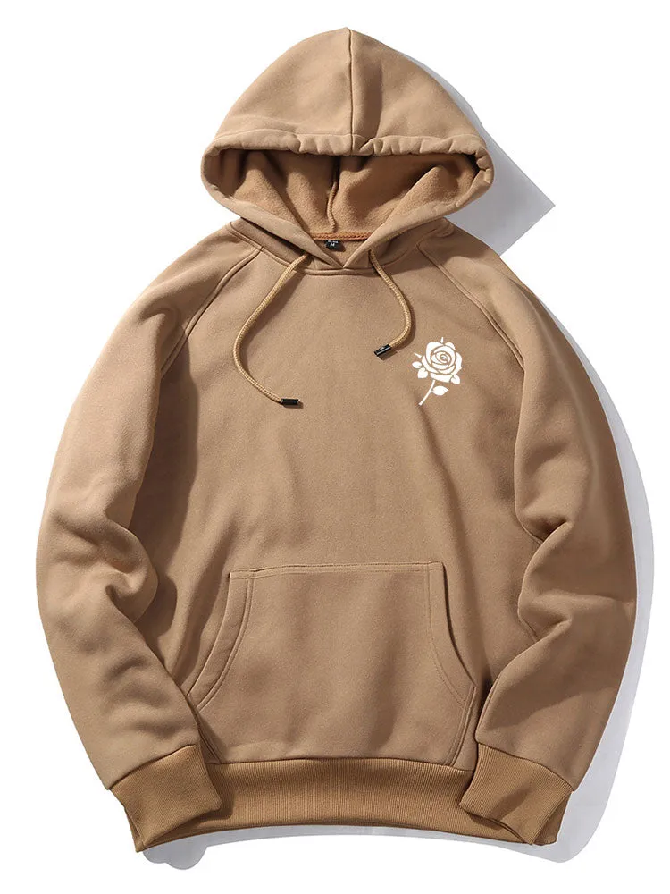 Rose cetak hoodies