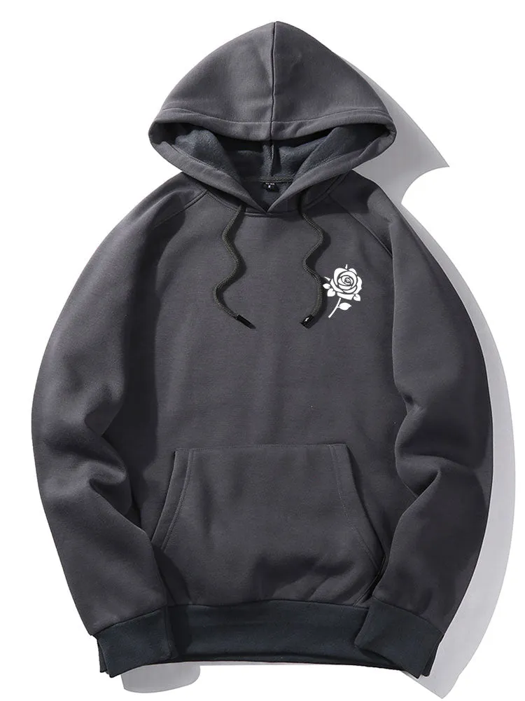 Rose cetak hoodies