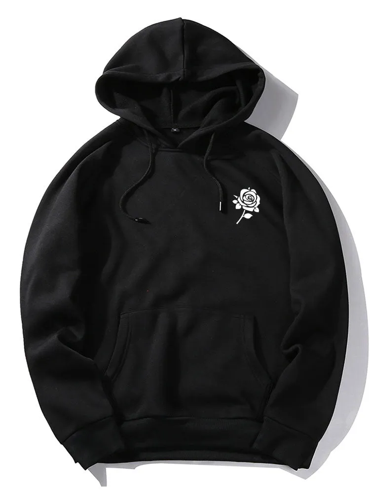 Rose cetak hoodies