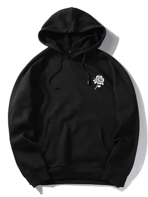 Rose cetak hoodies