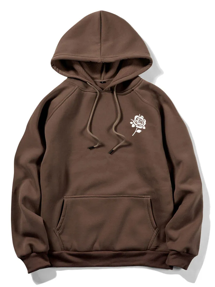 Rose cetak hoodies