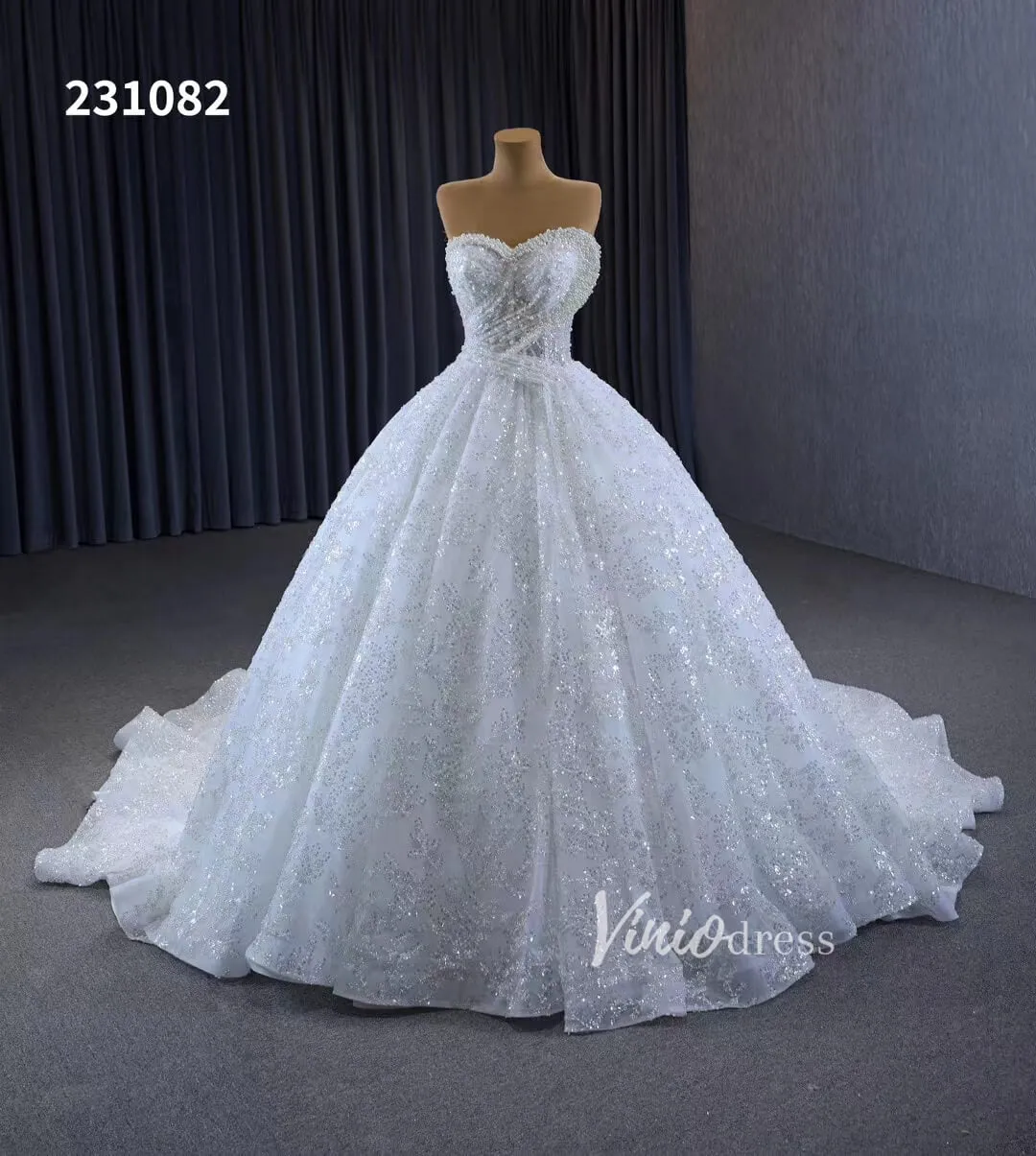 Roycebridal Gorgeous Beaded Strapless Wedding Dresses Sweetheart Neck Bridal Gown 231082
