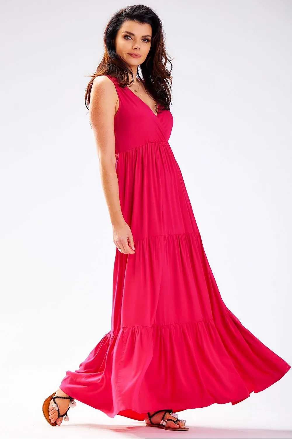 Ruffled Hem Oversized Viscose Dress