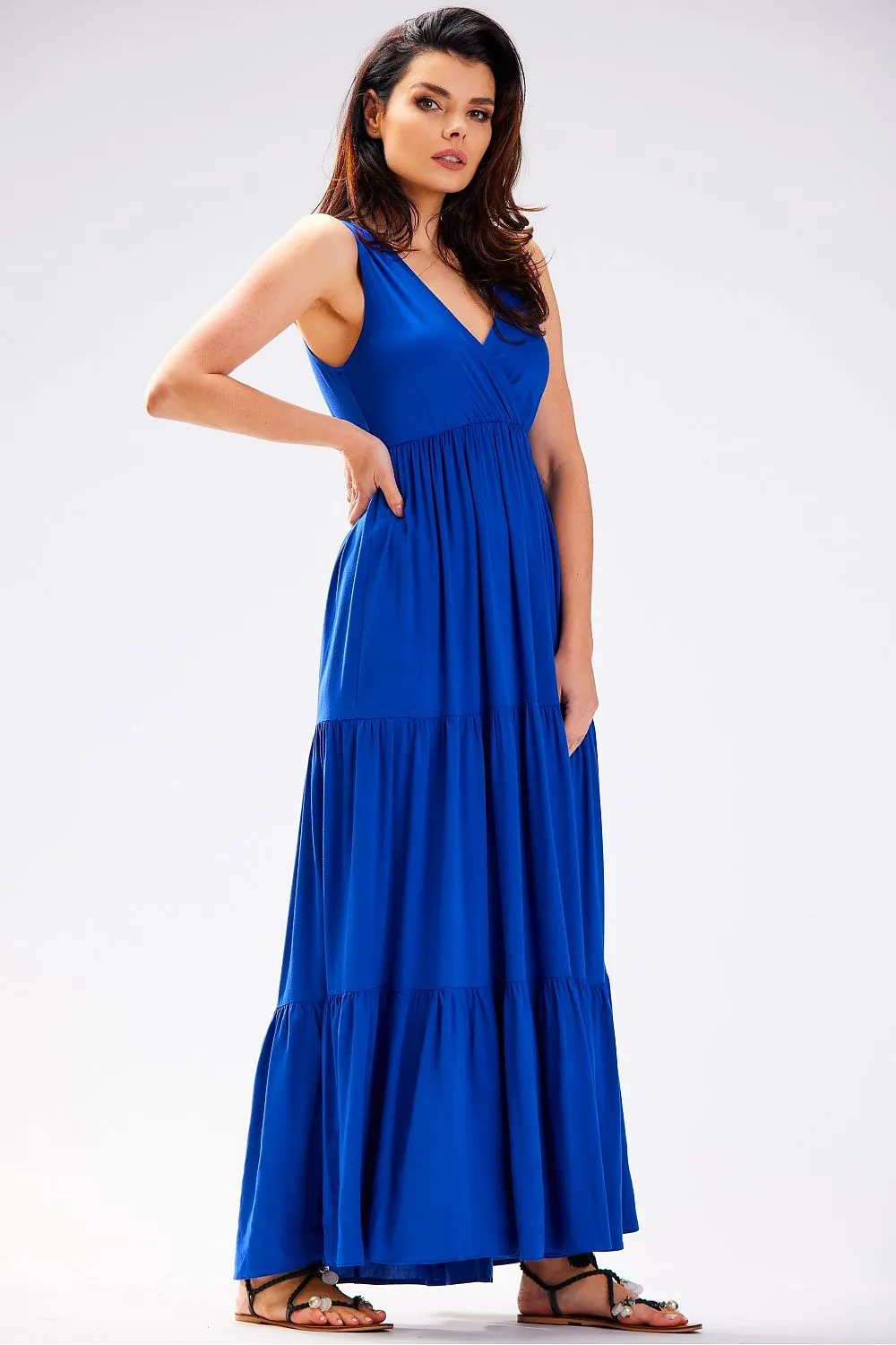 Ruffled Hem Oversized Viscose Dress