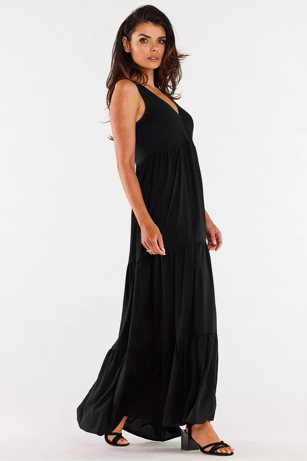 Ruffled Hem Oversized Viscose Dress