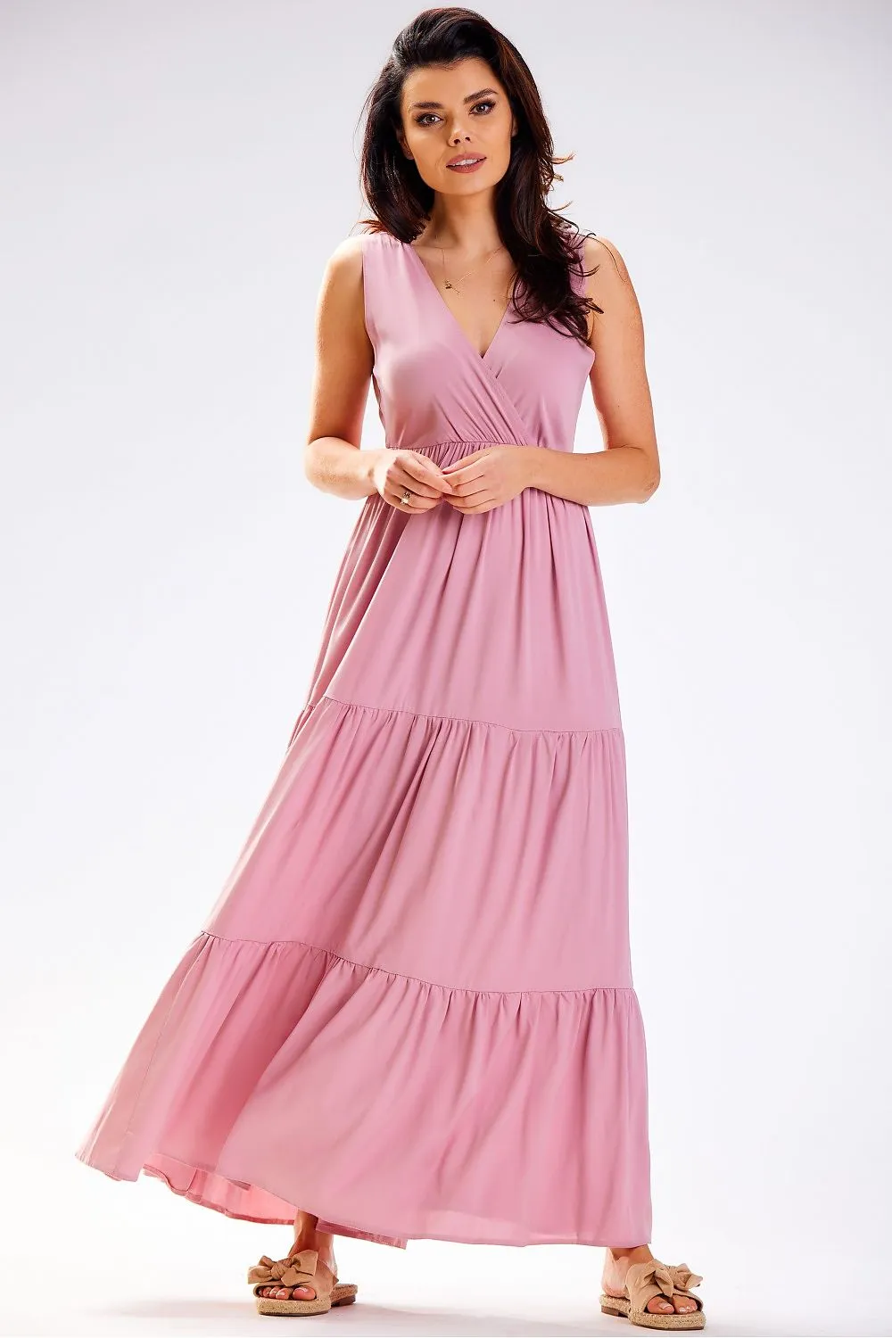 Ruffled Hem Oversized Viscose Dress