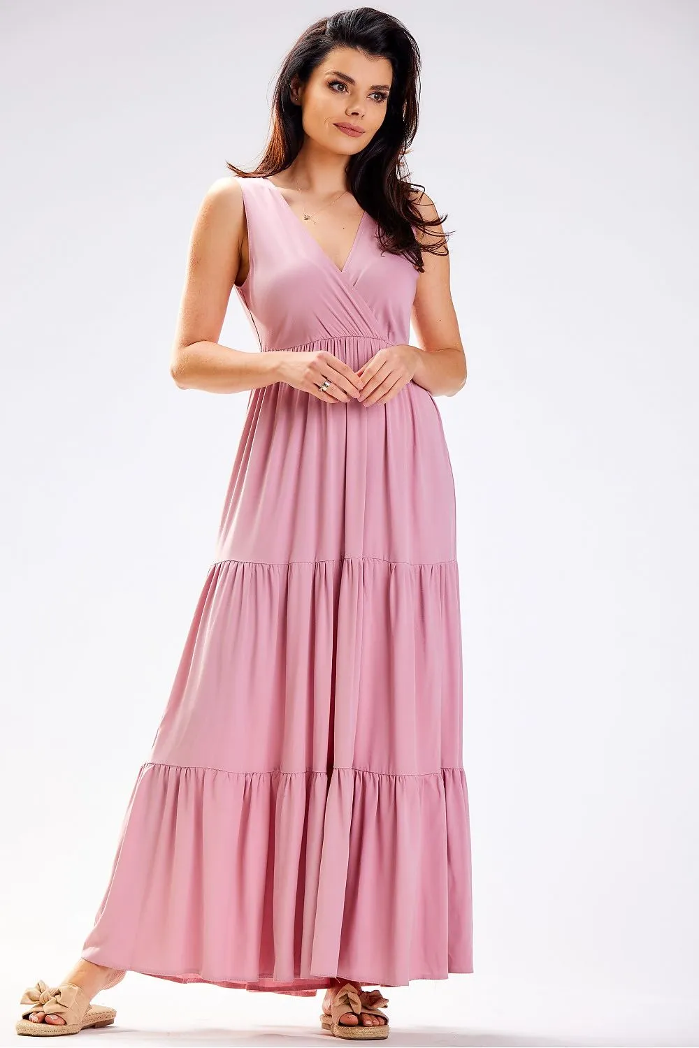 Ruffled Hem Oversized Viscose Dress