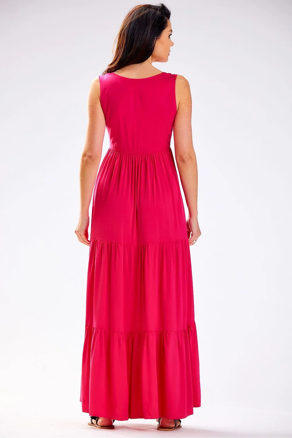 Ruffled Hem Oversized Viscose Dress