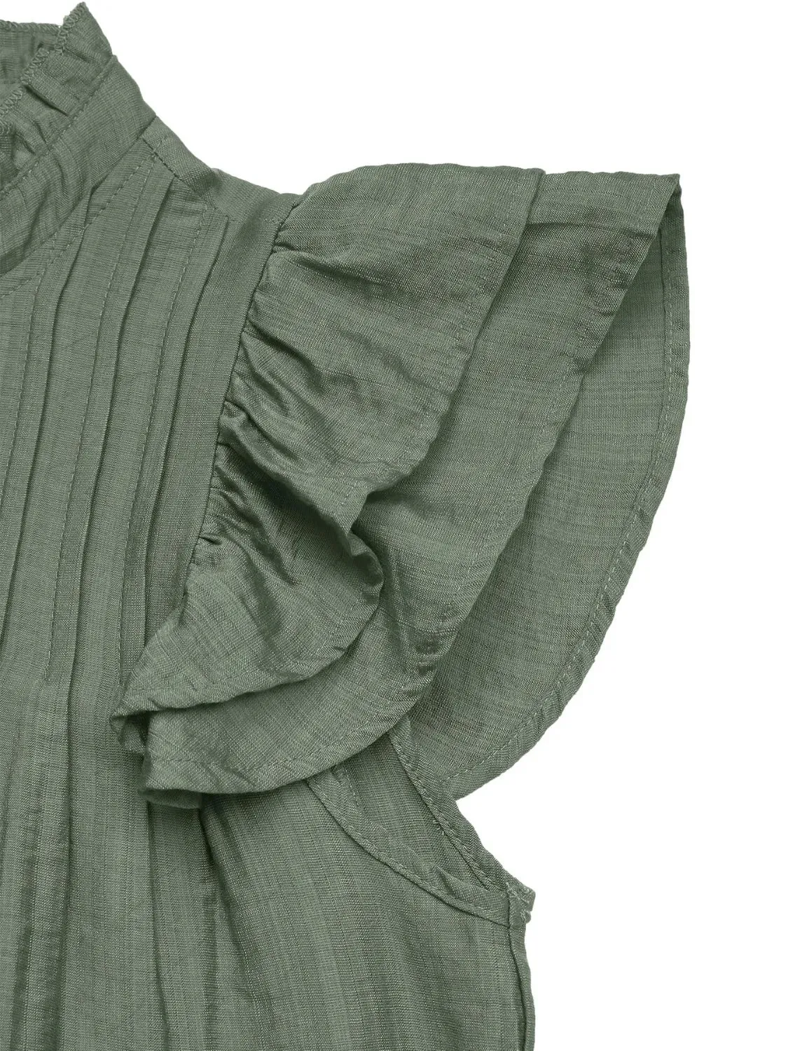 Ruffled Mock Neck Cap Sleeve Mini Dress